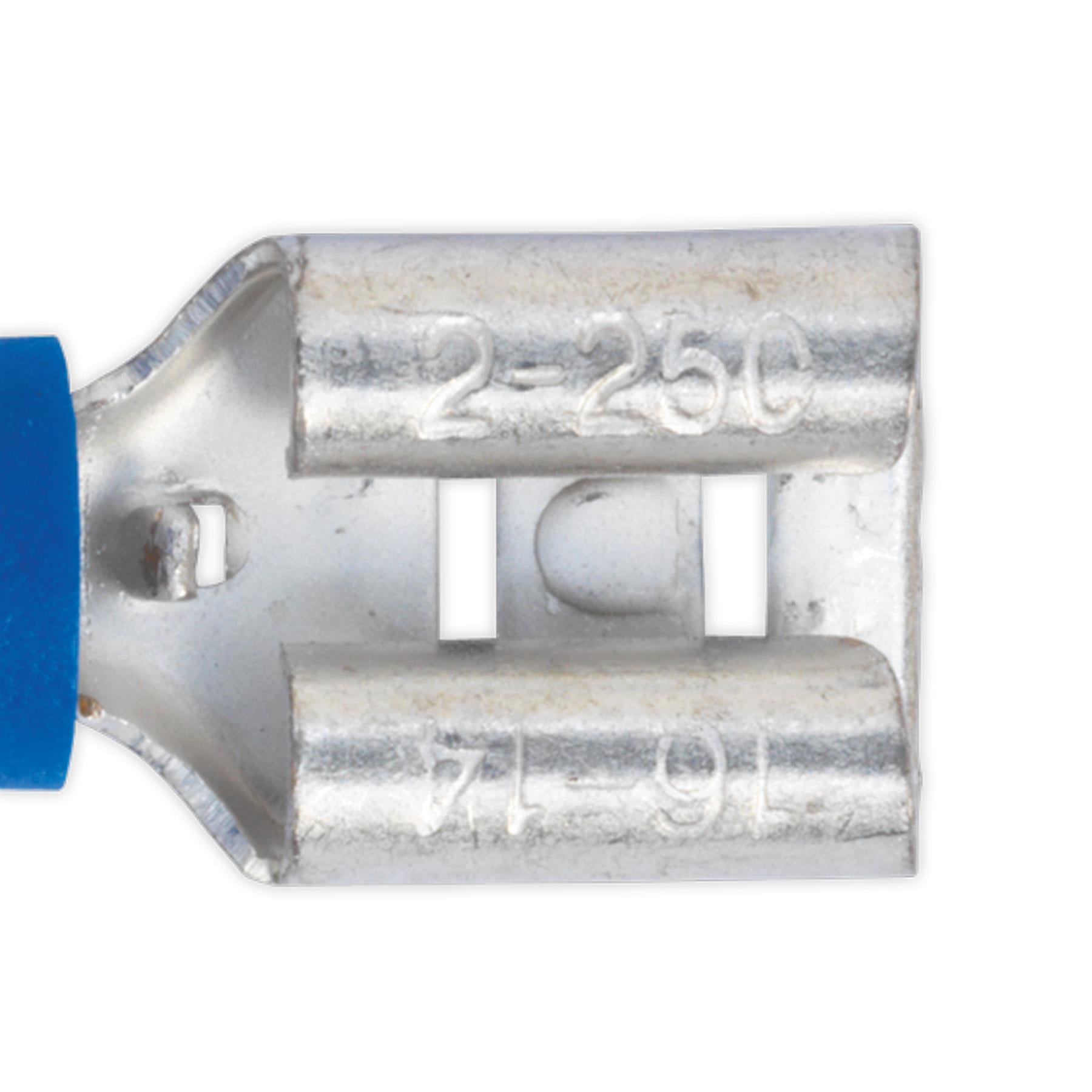 Sealey Push-On Terminal 6.3mm Female Blue Pack of 100