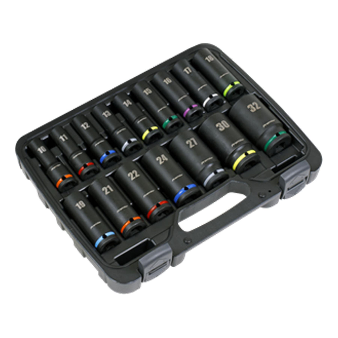 Sealey Impact Socket Set 16pc 1/2"Sq Drive Deep Metric