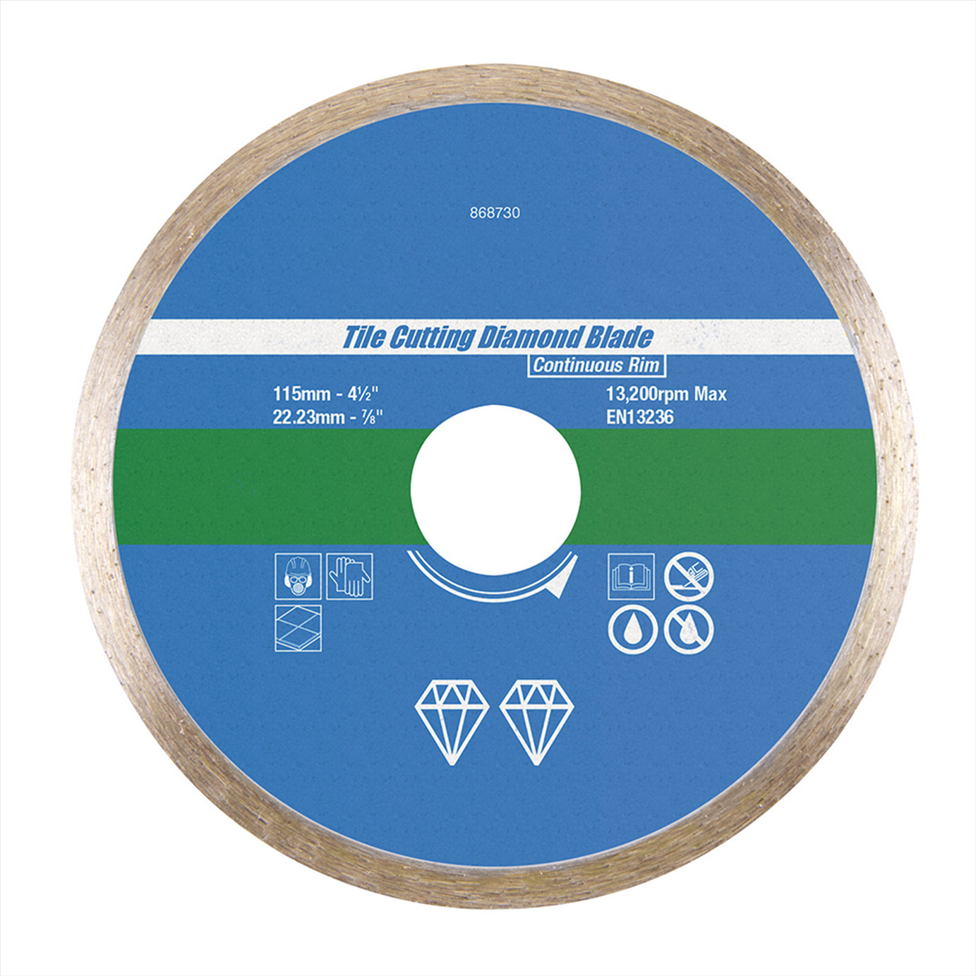 Tile Cutting Diamond Disc 115mm X 22.2mm Continuous Rim Blade Brand New