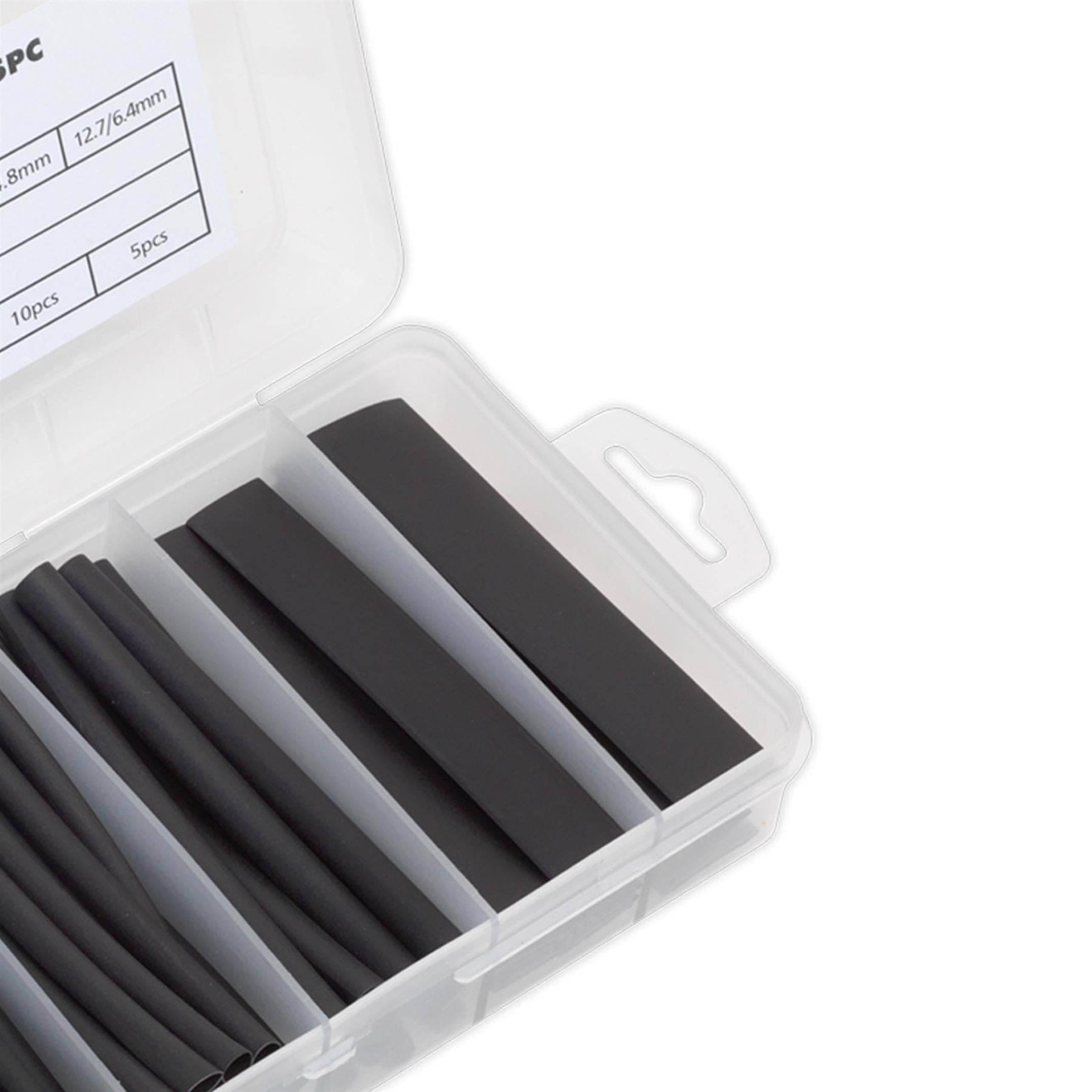 Sealey Heat Shrink Tubing Assortment 95pc 100mm Black