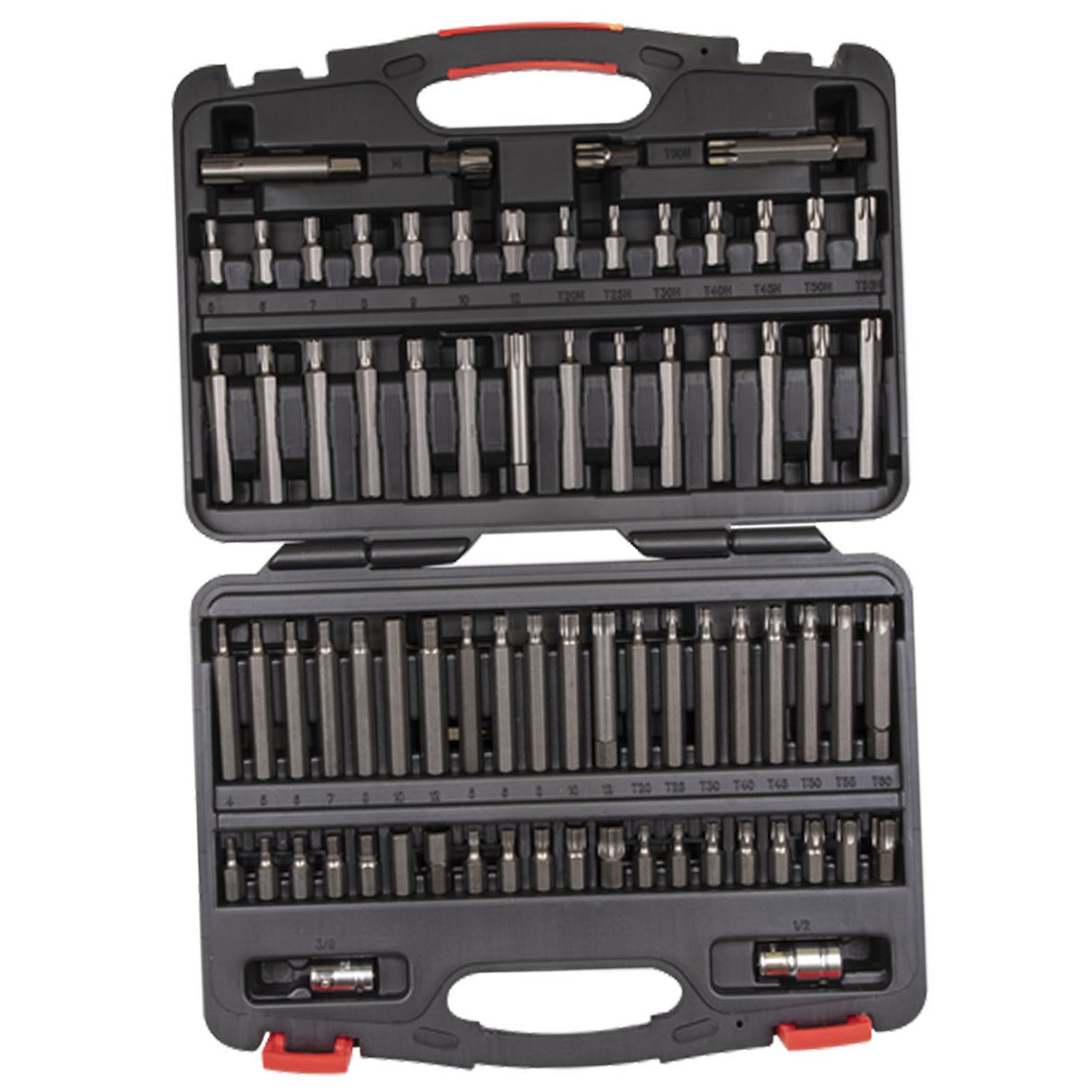 Sealey TRX-Star/Sec TRX-Star/Hex/Ribe/Spline Bit Set 74pc 1/2&3/8"