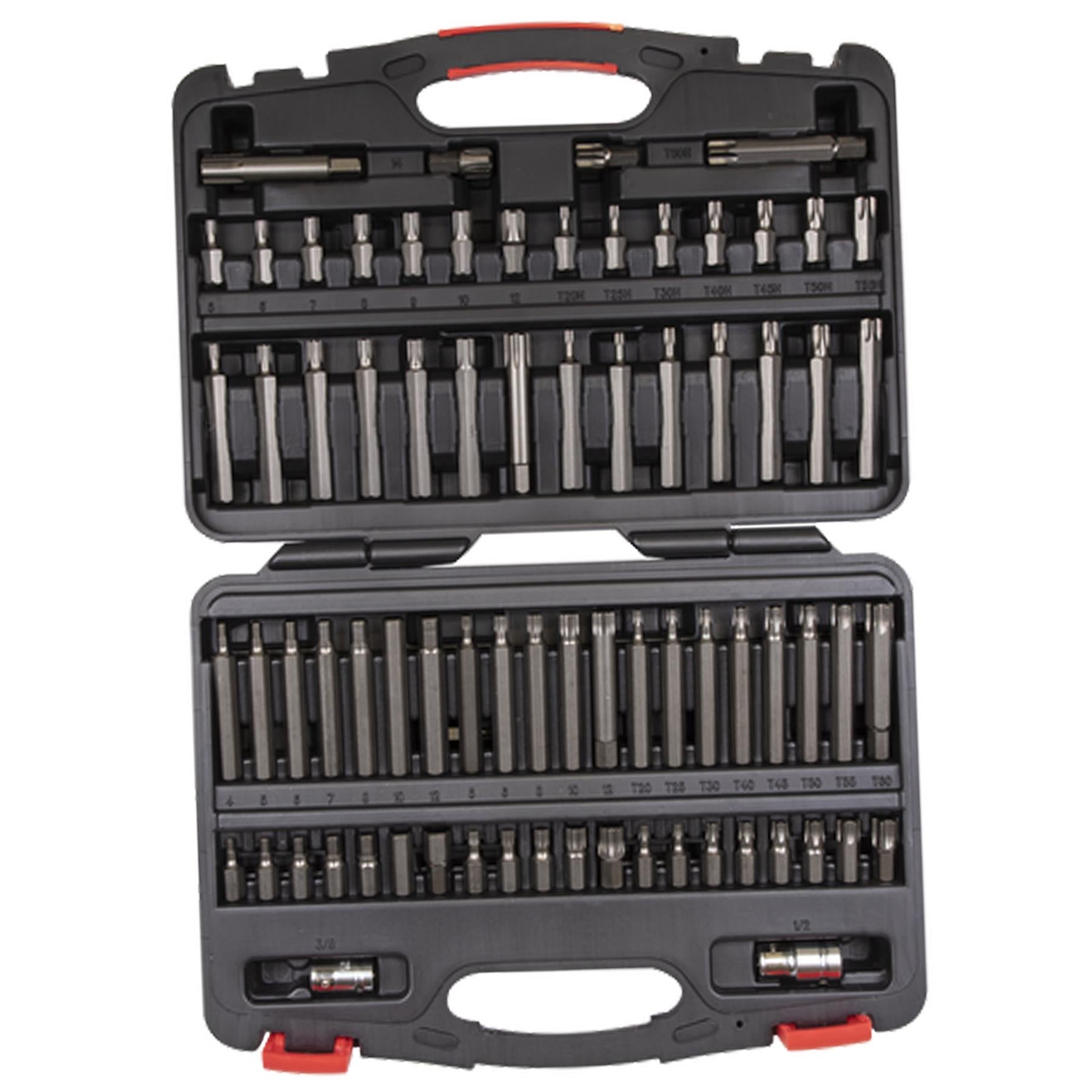 Sealey TRX-Star/Sec TRX-Star/Hex/Ribe/Spline Bit Set 74pc 1/2&3/8"