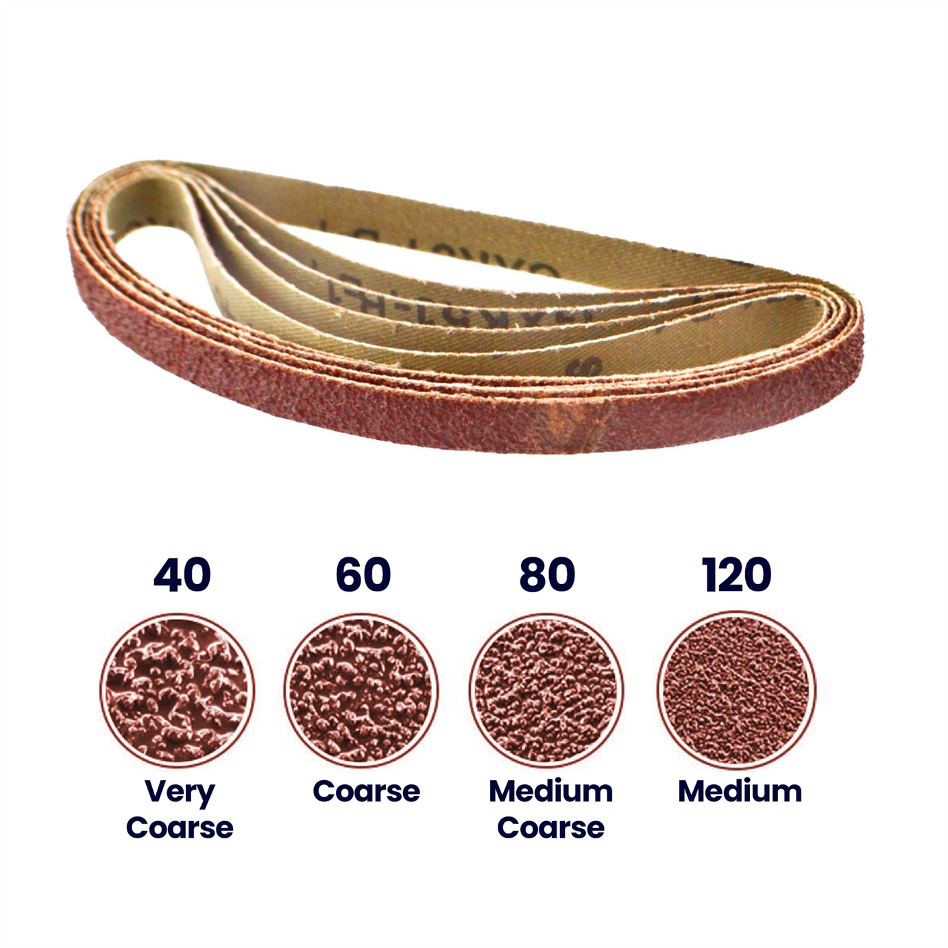 20x Sanding Belt 10mm x 330mm Mixed Grit 40 60 80 120 Sander 5 Each