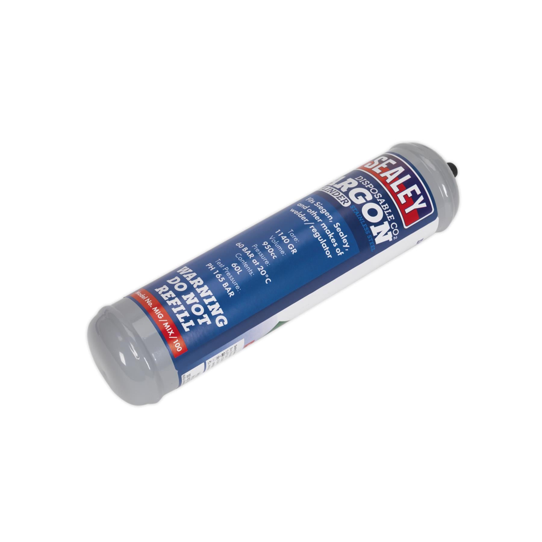 Sealey Gas Cylinder Disposable Carbon Dioxide/Argon 60L