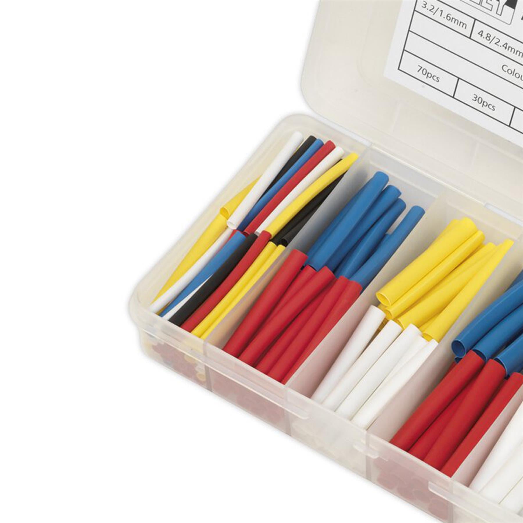 Sealey Heat Shrink Tubing Assortment 190pc 50mm Mixed Colours