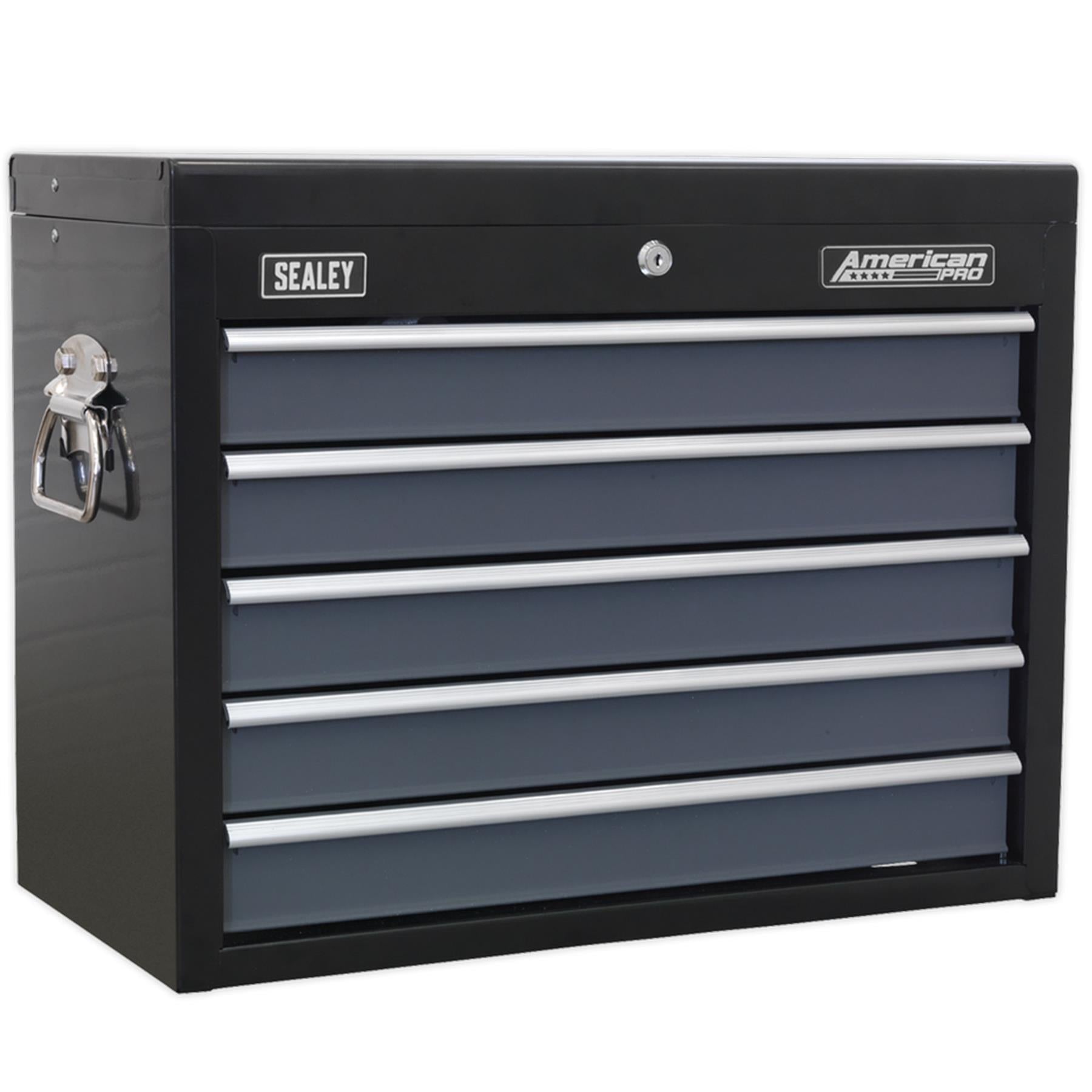 Sealey Topchest 5 Drawer with Ball Bearing Slides - Black/Grey