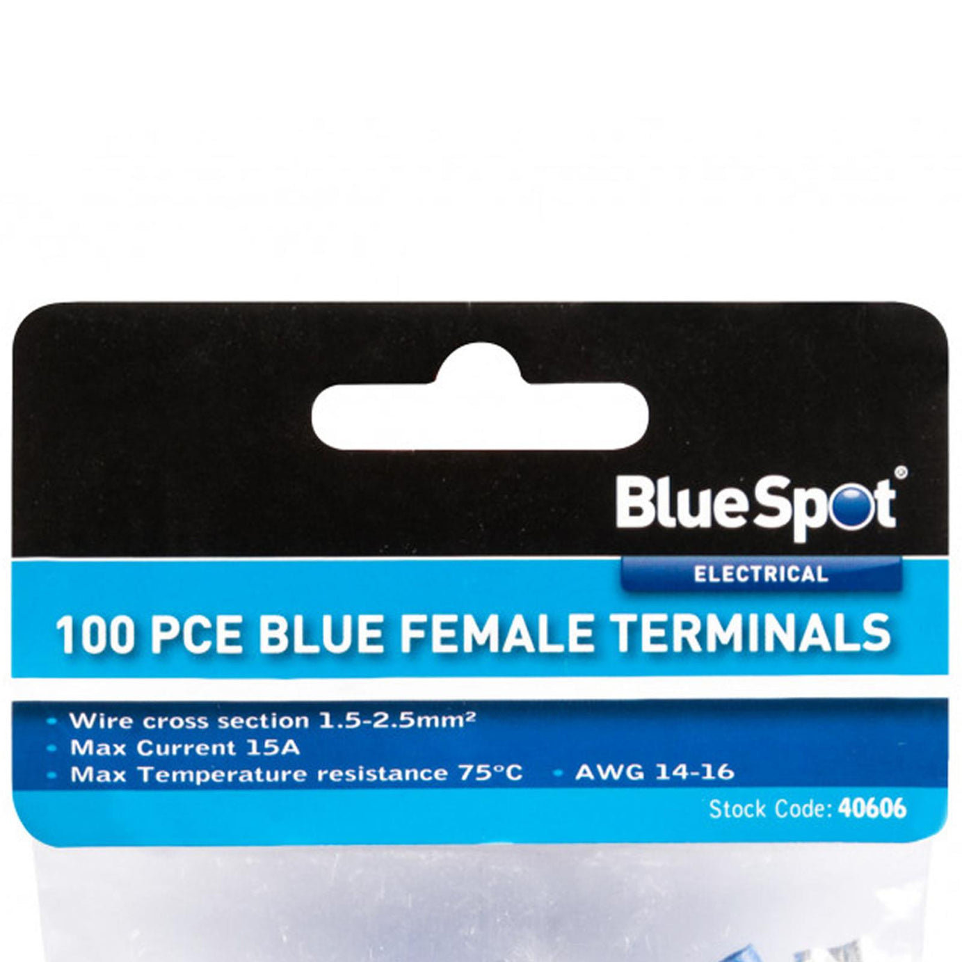 BlueSpot 100Pcs Blue Female Terminals Brass And PVC Terminals 15A Electrical New