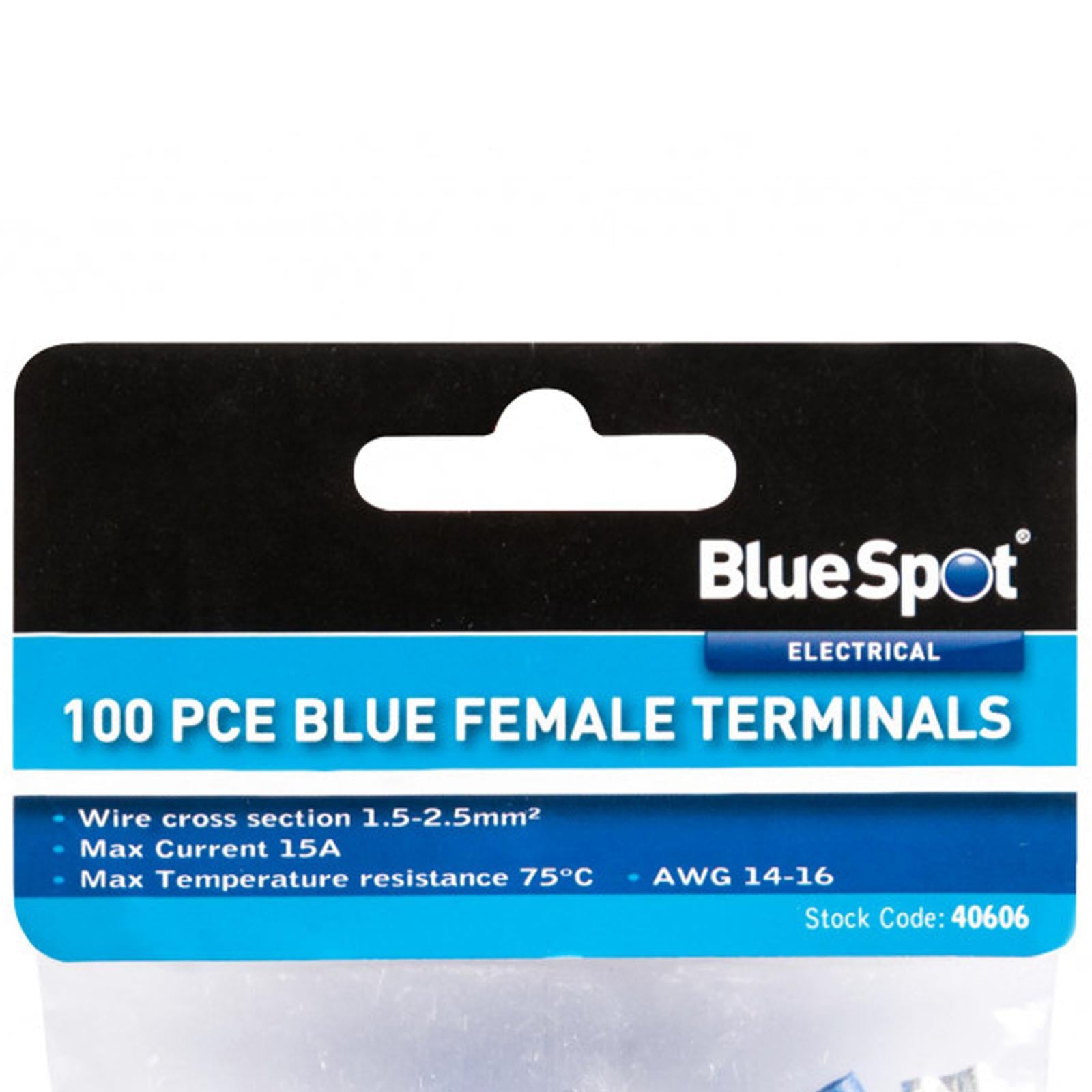 BlueSpot 100Pcs Blue Female Terminals Brass And PVC Terminals 15A Electrical New