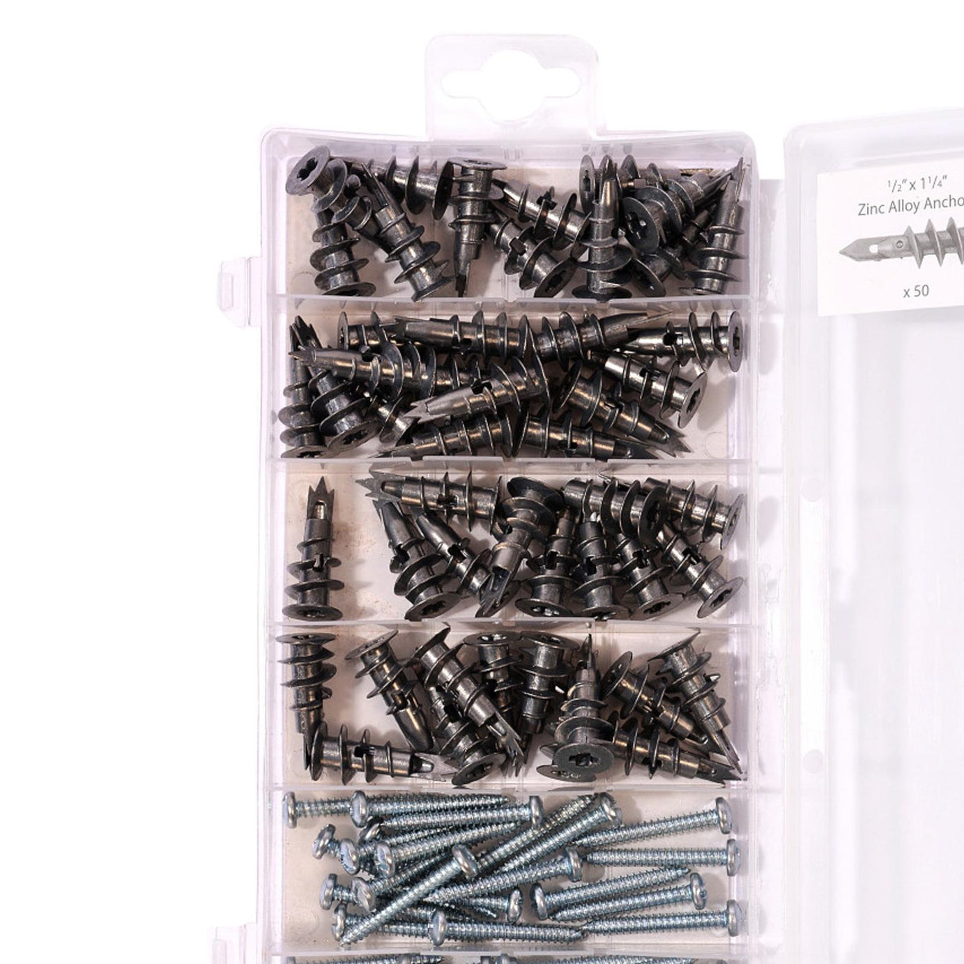 BlueSpot 100Pce Assorted DRYWALL ANCHOR & SCREW SET Platerboard Fixings
