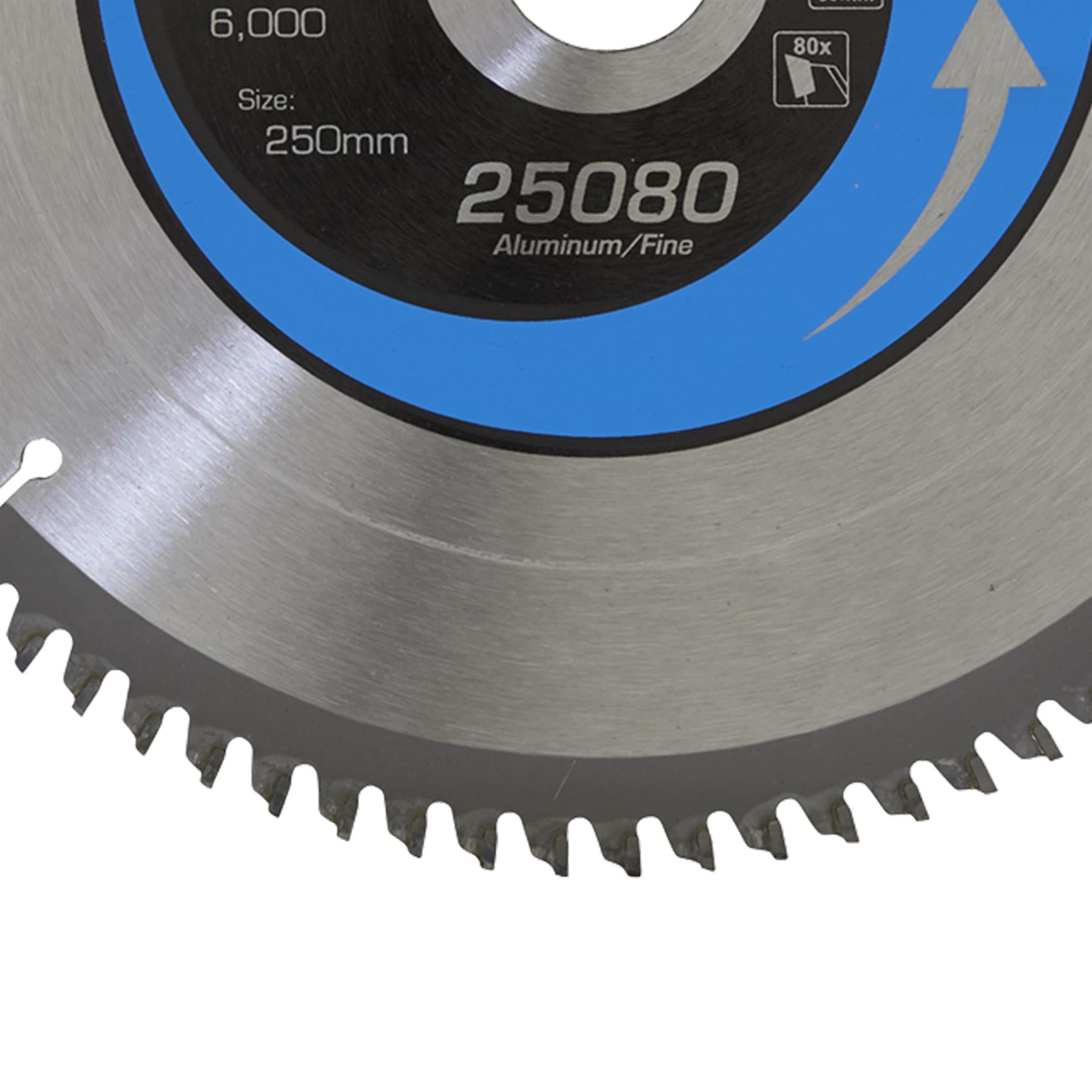 Sealey 25080/Ali 80tpu 250 x 30mm Aluminium Circular Saw Steel Cutting Blade