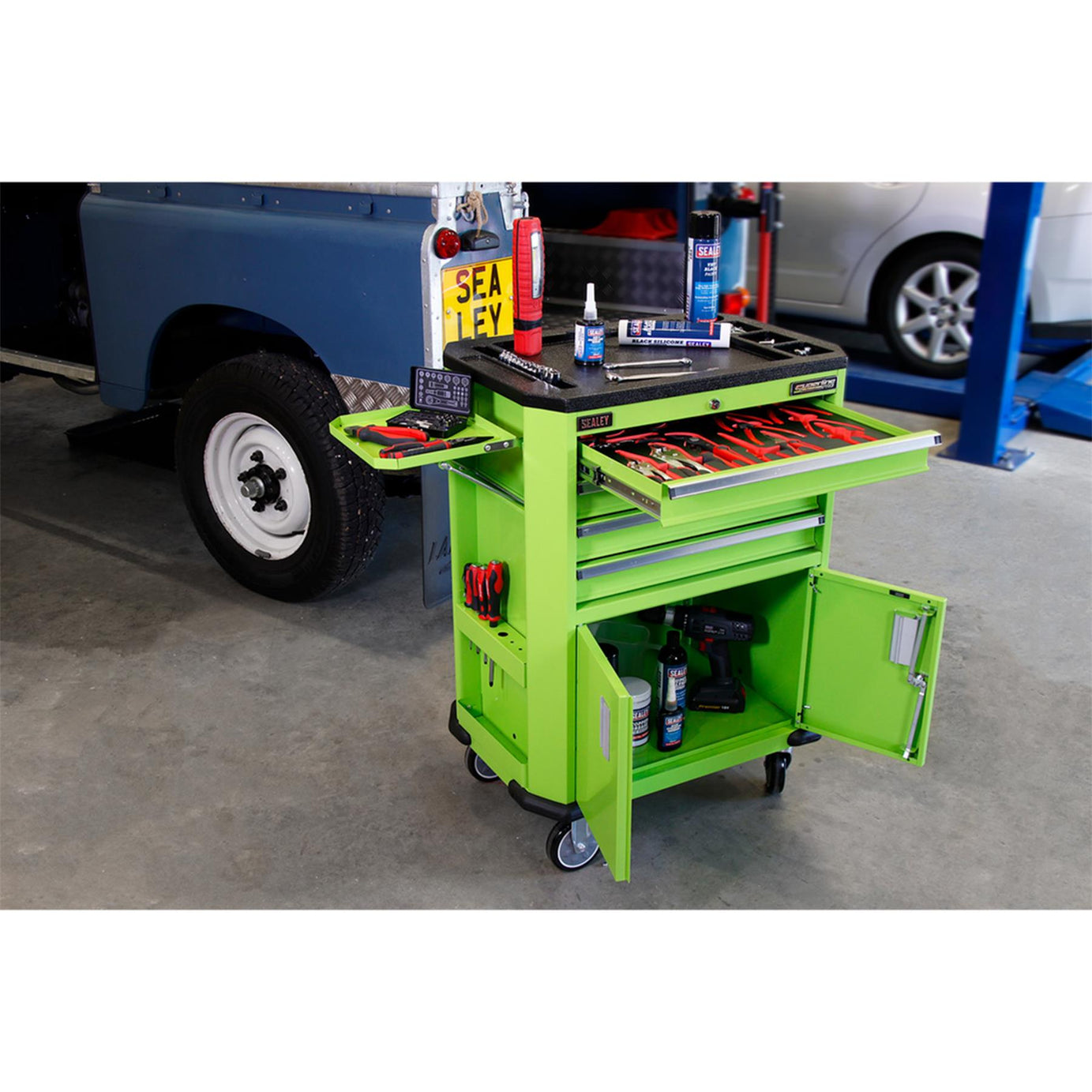 Sealey Tool Trolley with 4 Drawers & 2 Door Cupboard