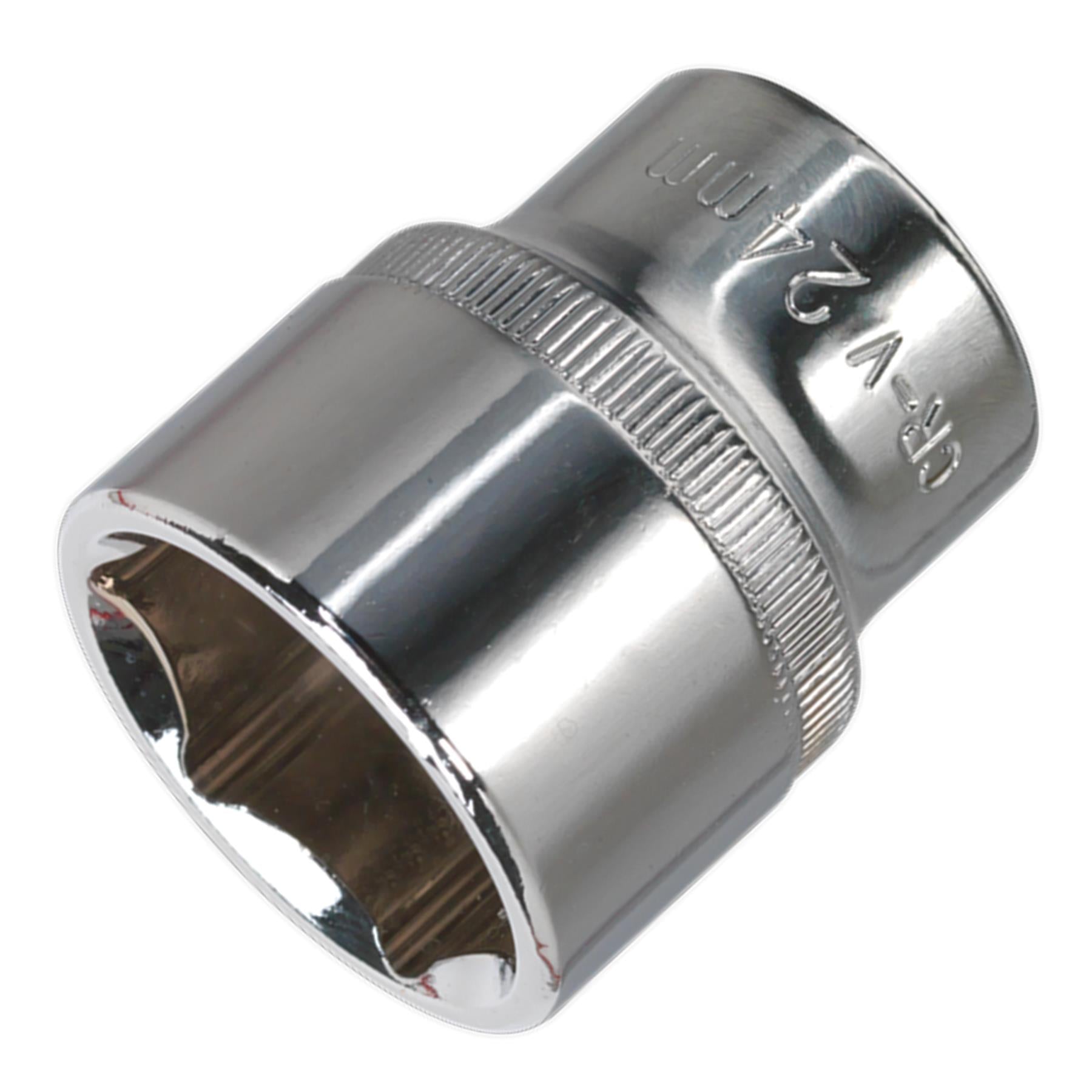 Sealey WallDrive Socket 24mm 1/2"Sq Drive Fully Polished