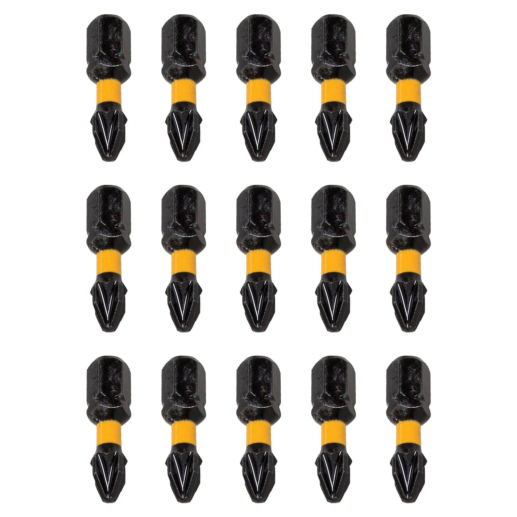 IMPACT SCREWDRIVER BITS PZ2 POZI 1 2 3 HEAD 25MM SCREW DRIVER BIT X 15