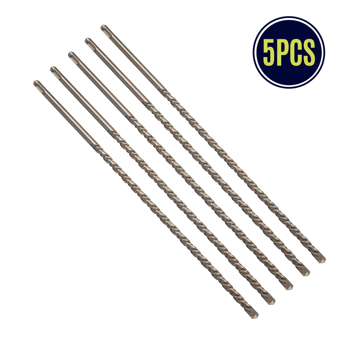 5 x SDS+ PLUS MASONRY DRILL BIT 12 x 460mm, TUNGSTEN CARBIDE TIP, FOR STONE CONCRETE BRICK