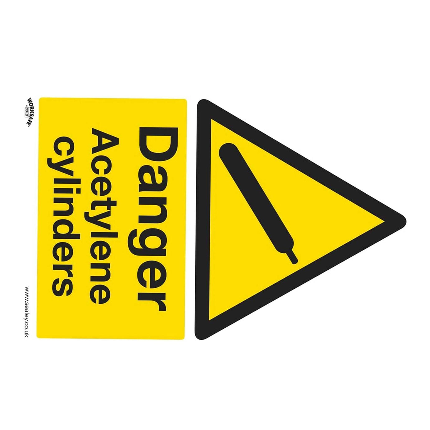 Warning Safety Sign - Danger Acetylene Cylinders - Rigid Plastic