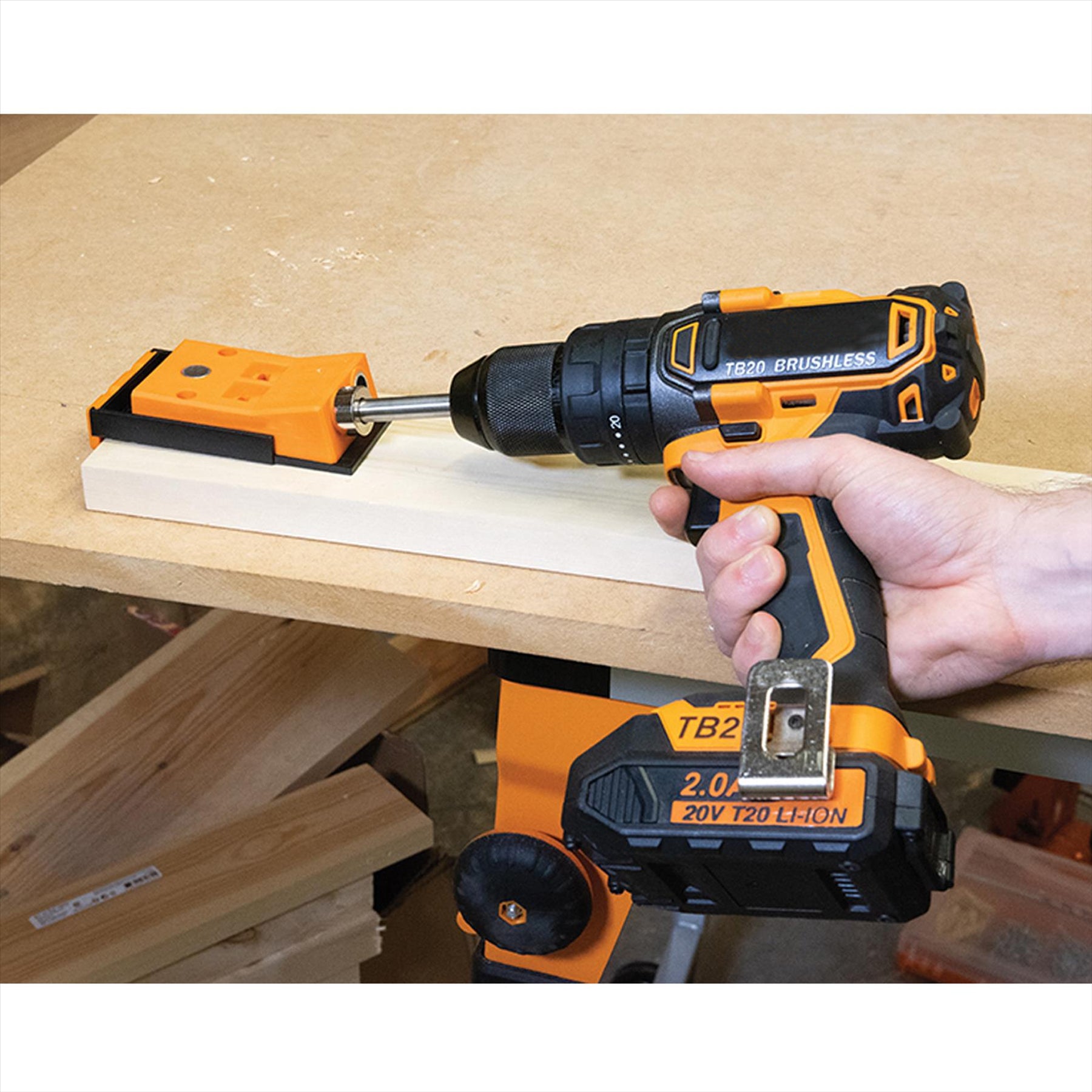 Double Mini Pocket-hole Jig Set 8pc T2PHJS Strong Nylon Body In A Compact Design