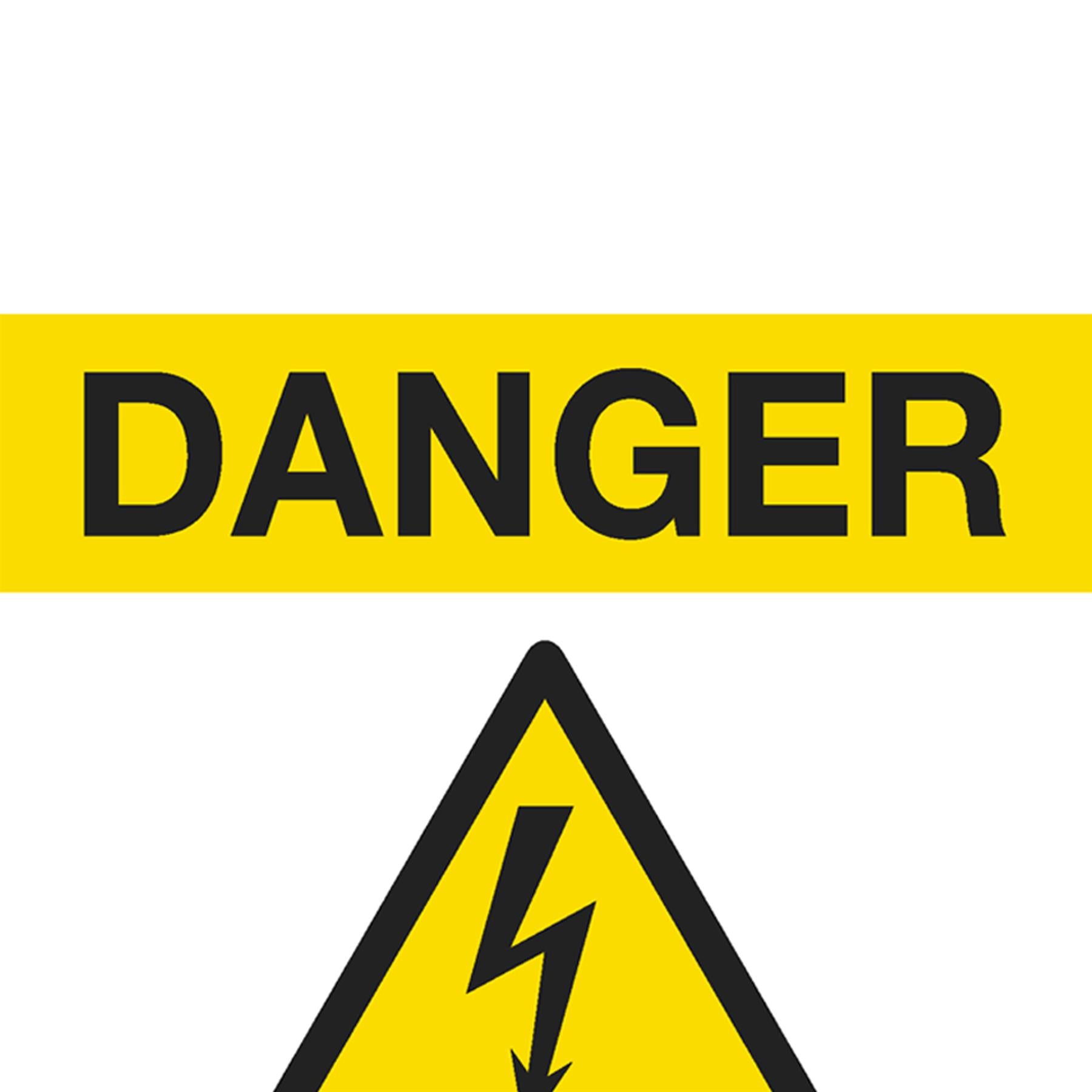 Sealey Safety Sign - Danger Electricity - Rigid Plastic - Pk of 10
