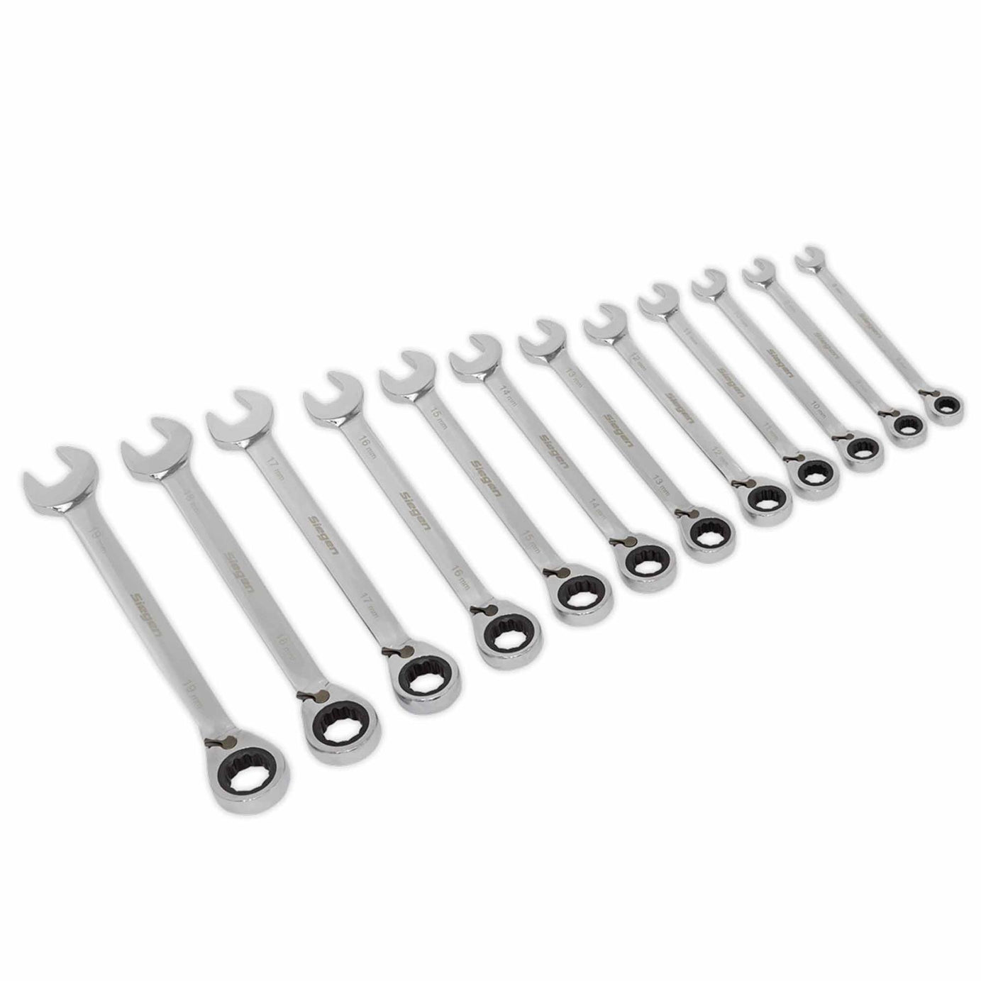 Sealey Reversible Ratchet Combination Spanner Set 12pc Metric