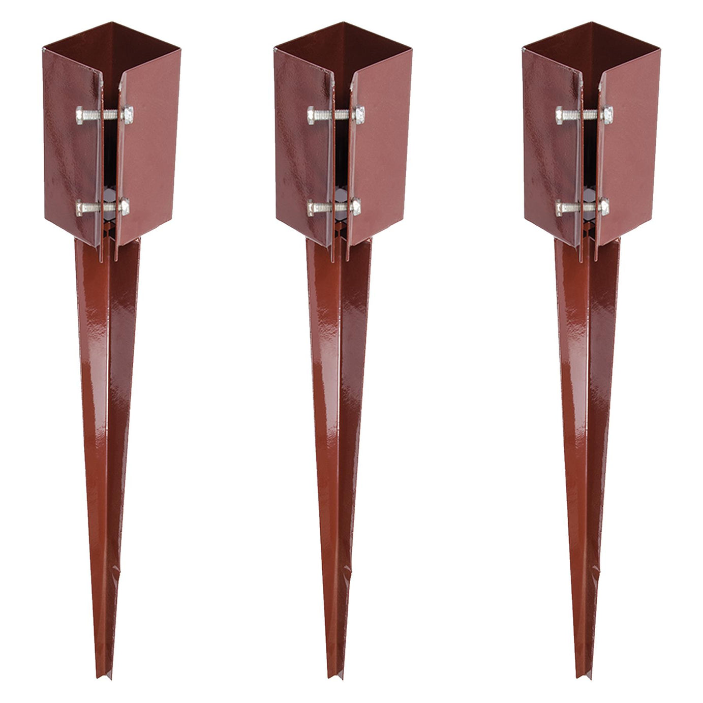Fence Post Spike Support Holders Drive Down 750mm 3" 75 mm Like Metpost Holder 3PC