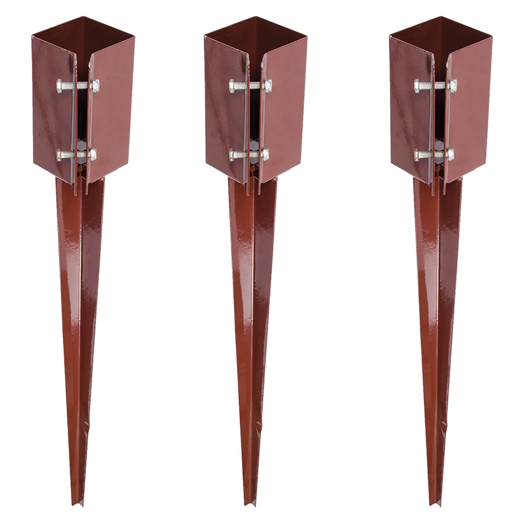 Fence Post Spike Support Holders Drive Down 750mm 3" 75 mm Like Metpost Holder 3PC