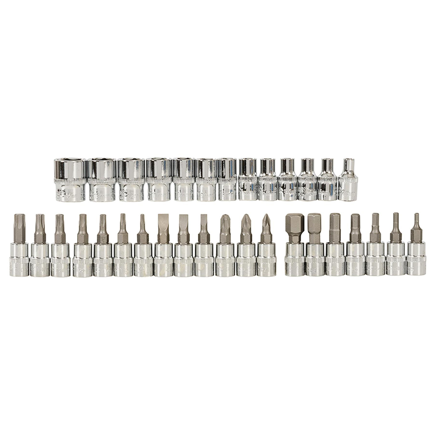 Socket Wrench Set 1/4" Drive Metric Automotive Garage Tools 38 Pc