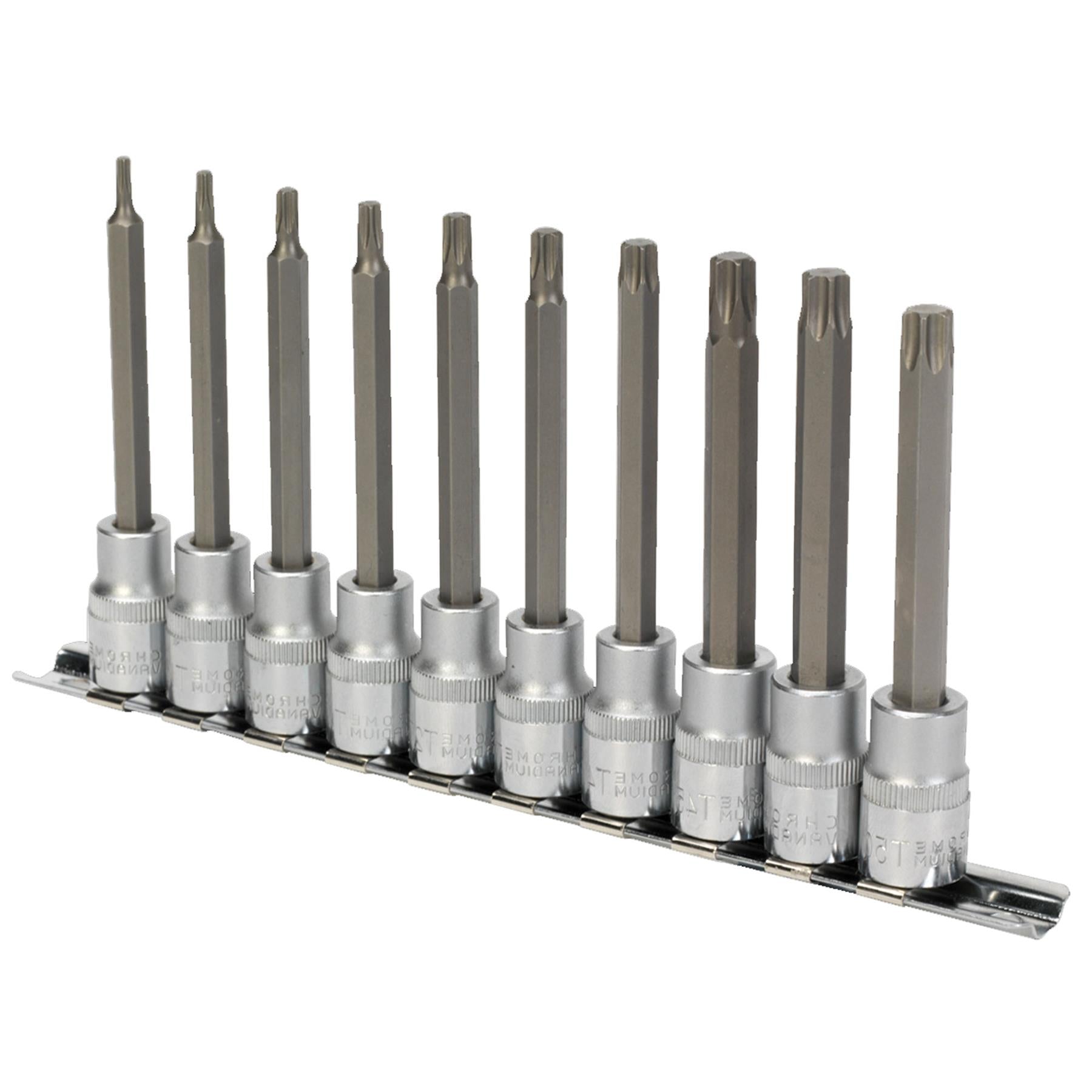 Sealey TRX-Star* Socket Bit Set 10pc 3/8"Sq Drive 100mm
