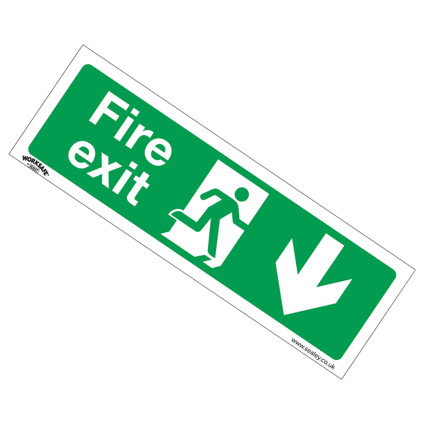 Safe Conditions Safety Sign - Fire Exit (Down) - Rigid Plastic