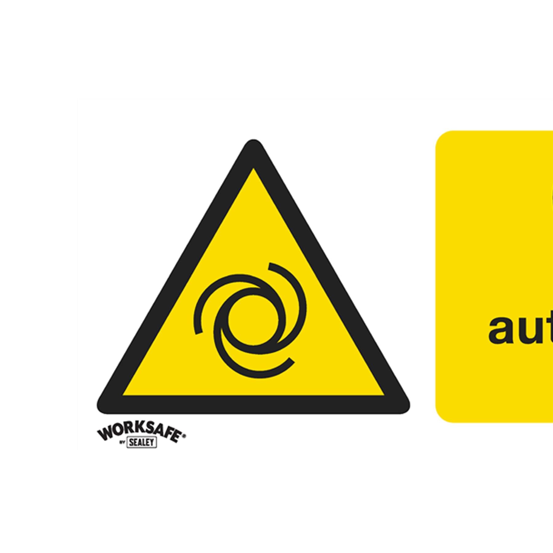 Sealey Safety Sign - Caution Auto Machinery - Plastic - Pk of 10