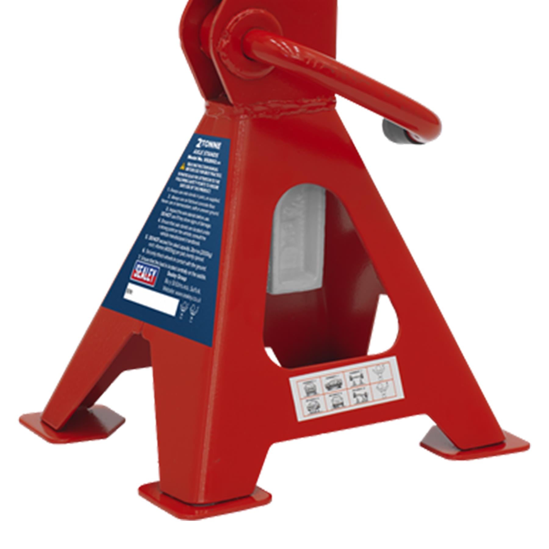 Sealey Axle Stands (Pair) 2tonne Capacity per Stand Ratchet Type