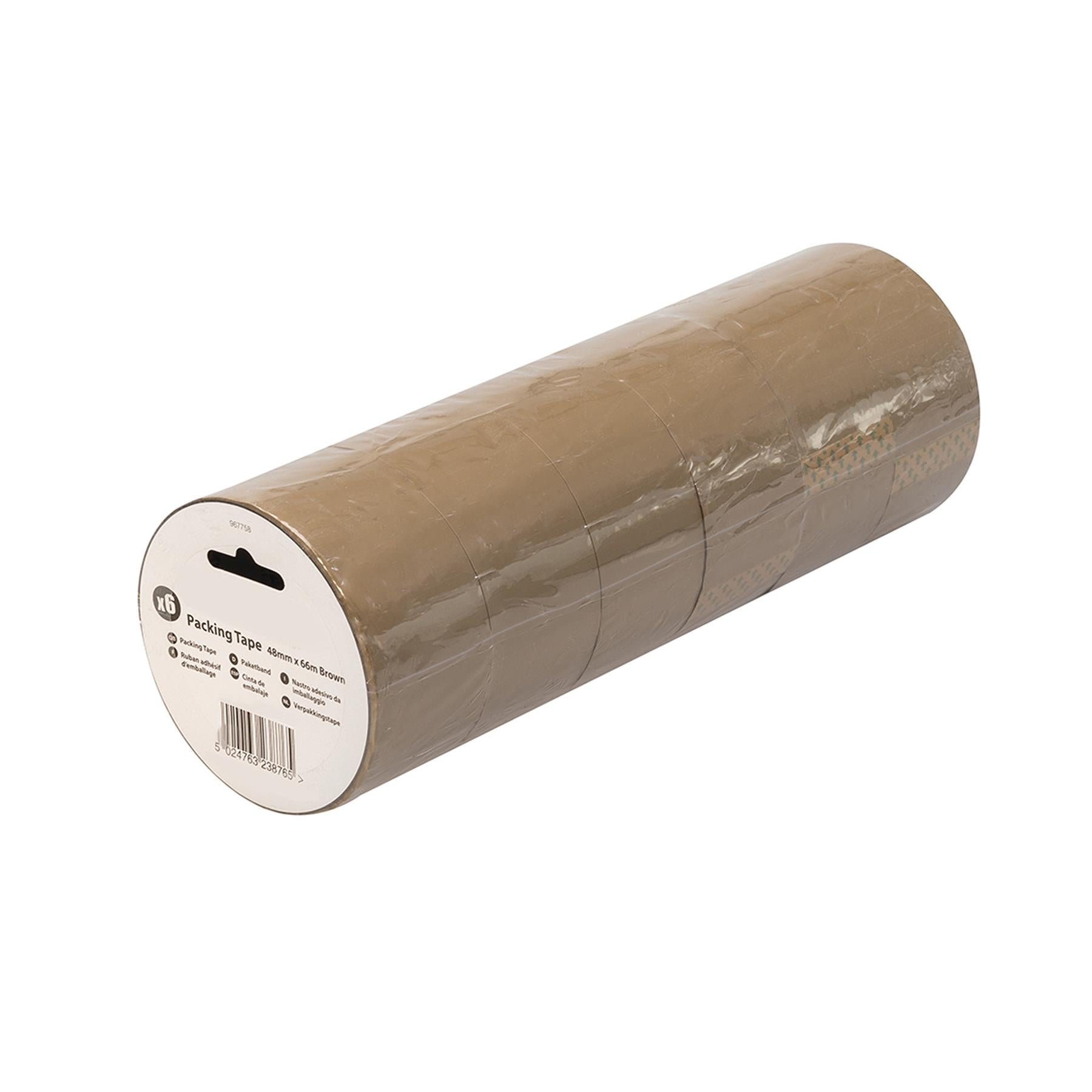 Fixman Brown 6pk Parcel Packing Tape Carton Sealing 48mmX66m Cellotape Packaging