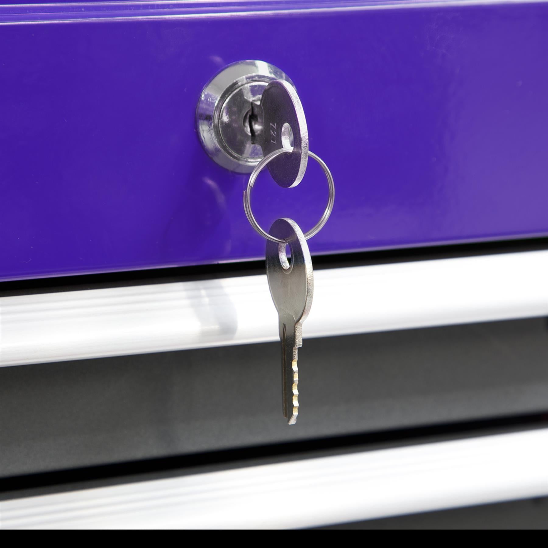 Sealey Mid-Box 3 Drawer with Ball-Bearing Slides - Purple/Grey