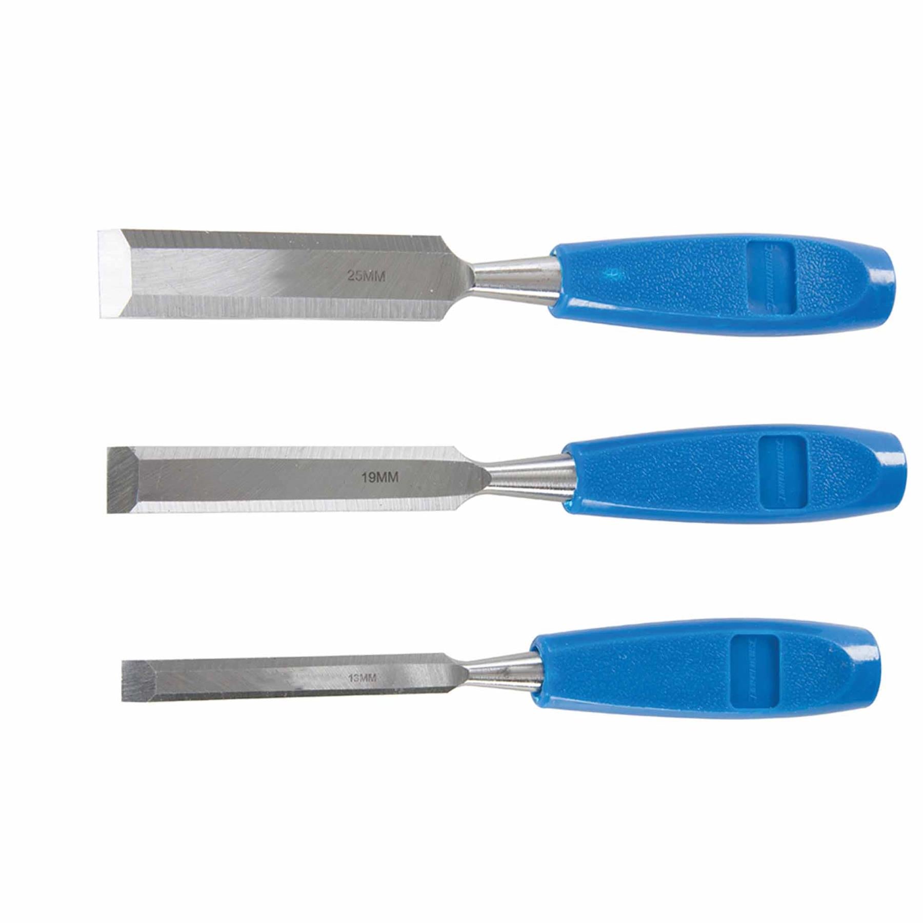 Wood Chisel Set 3Pc Bevel Edged Chisels With Comfortable Polypropylene Handles