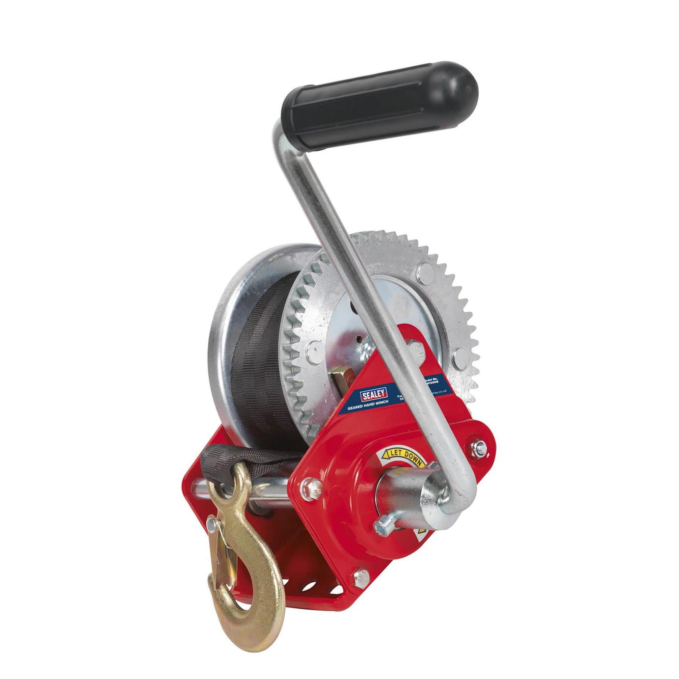 Sealey Geared Hand Winch with Brake & Webbing 540kg Capacity