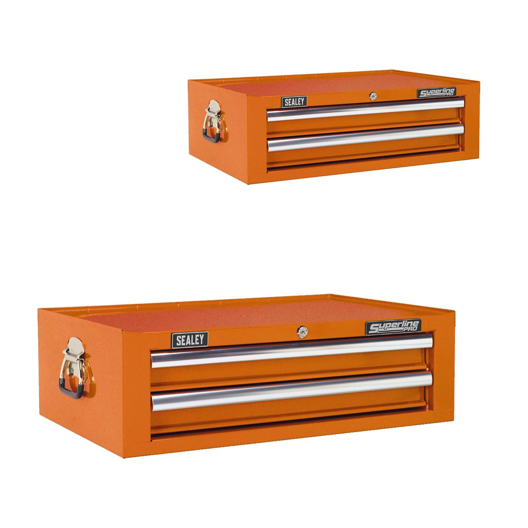 Sealey Mid-Box 2 Drawer with Ball Bearing Slides - Orange