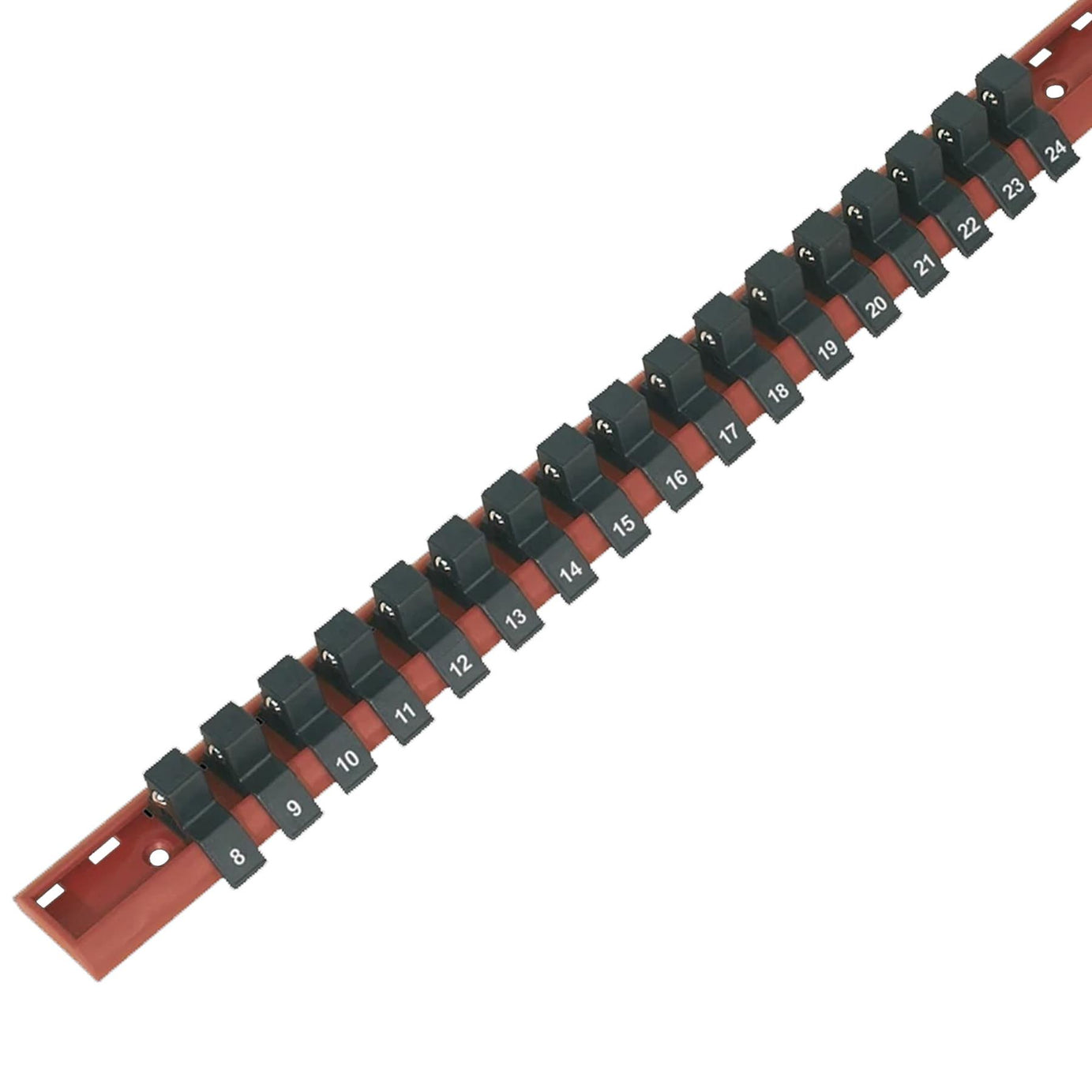 Sealey Socket Retaining Rail with 17 Clips 1/2"Sq Drive