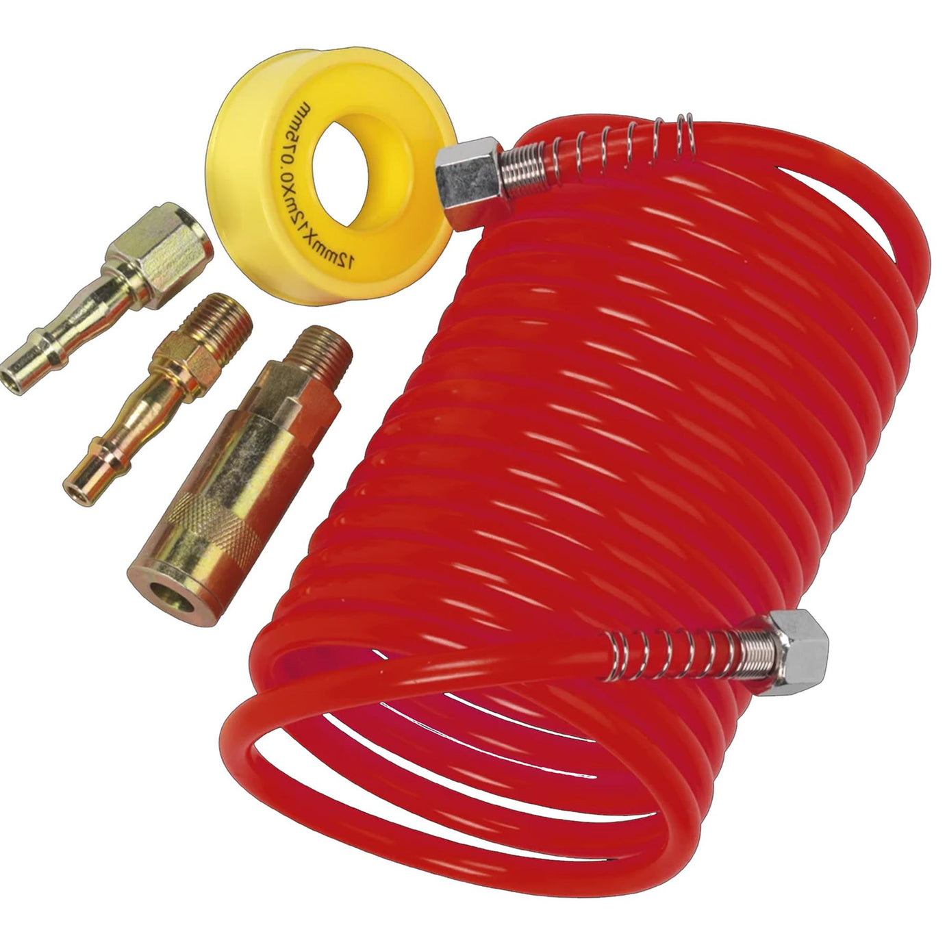 Sealey Air Hose Kit 5m x 5mm PU Coiled with Connectors