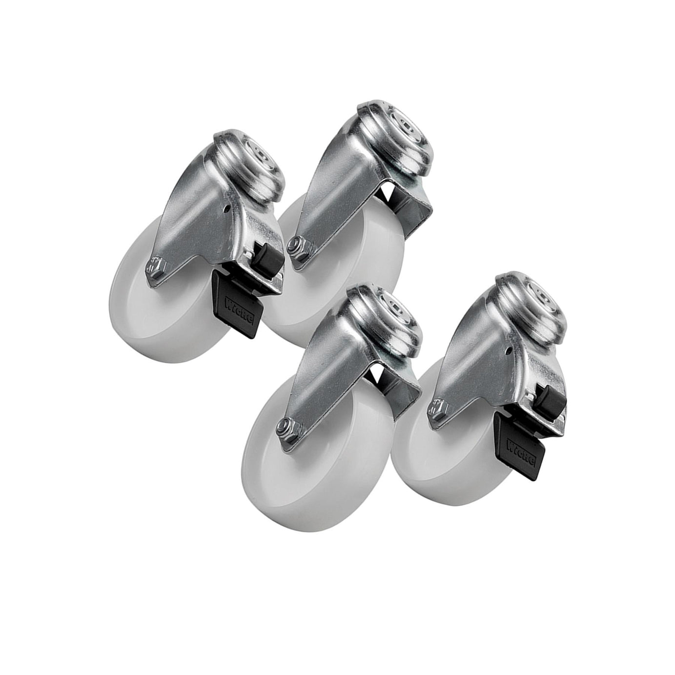 Van Vault Castor Set (Van Vault 2 & 3) 4pk 4pk Ylon With 1.5mm plated Steel