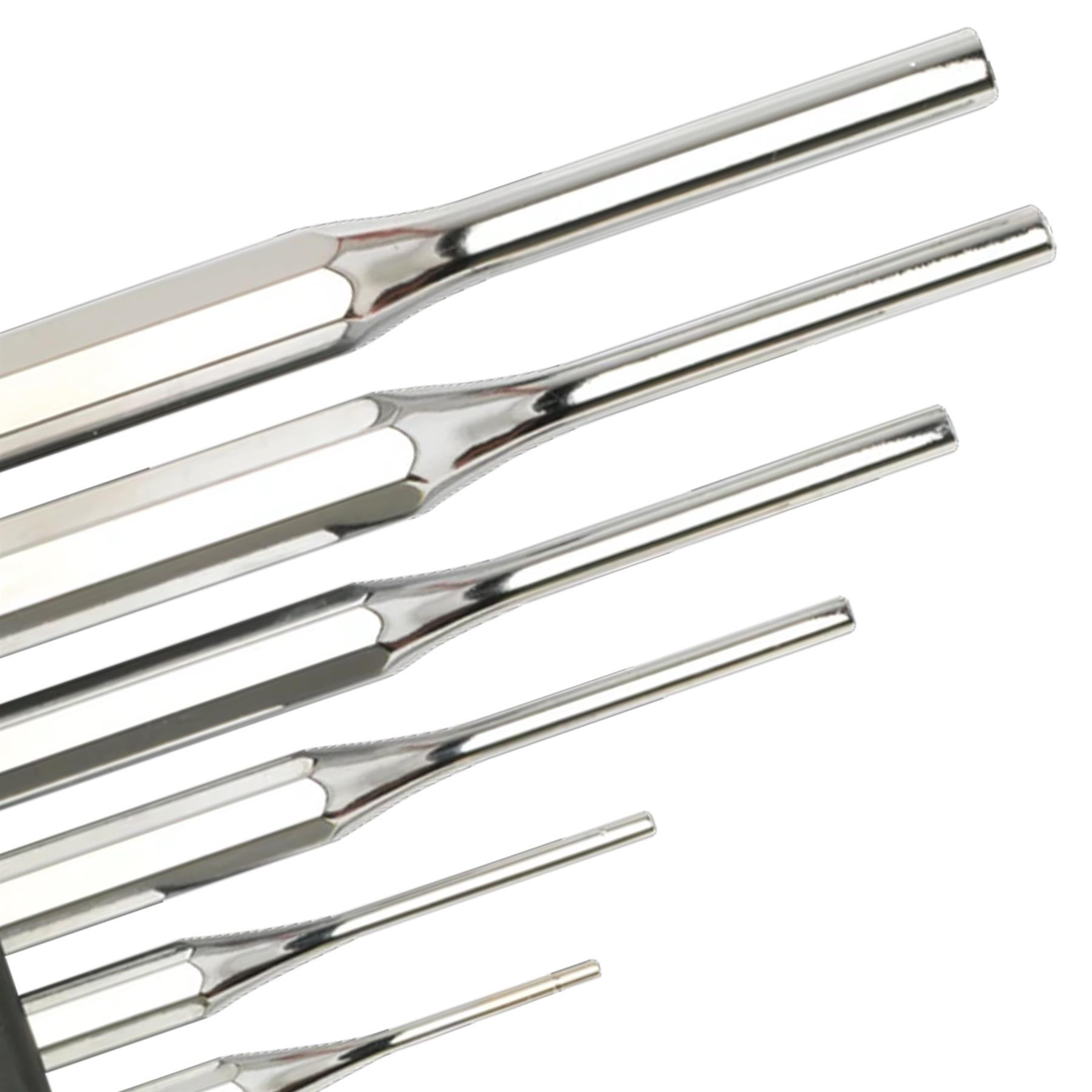 Sealey Parallel Pin Punch Set 6pc Long Silver AK9128