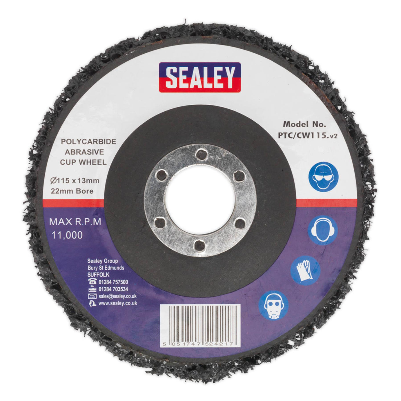 Sealey Polycarbide Cup Wheel �115 x 13 x �22mm