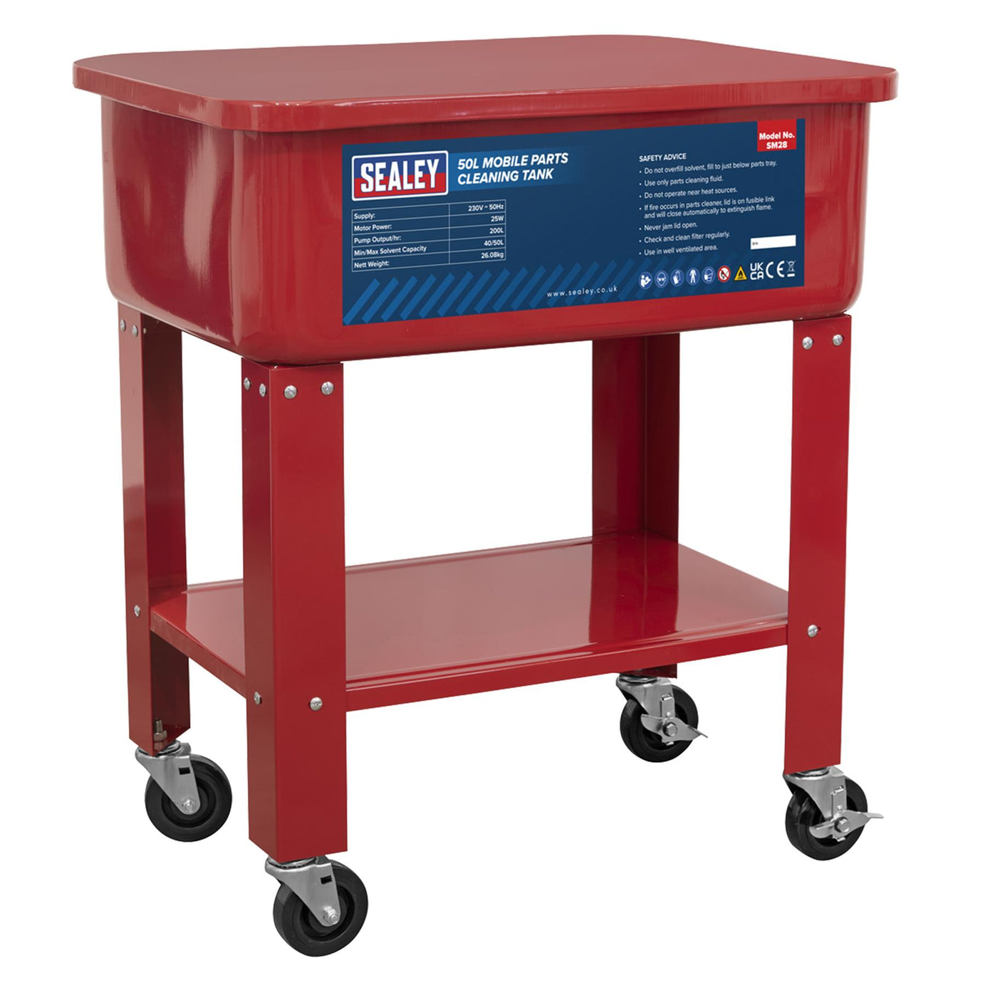 Sealey Mobile Parts Cleaning Tank 50L