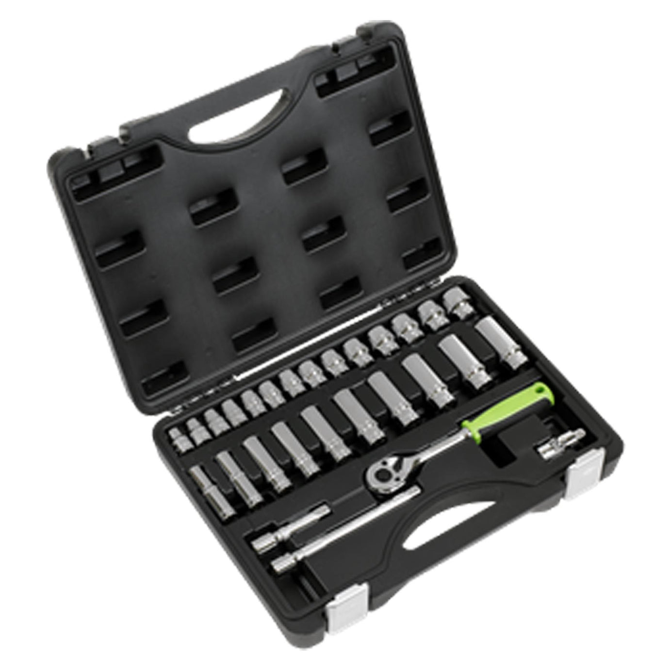 Sealey Socket Set 28pc 3/8"Sq Drive 6pt WallDrive� Metric