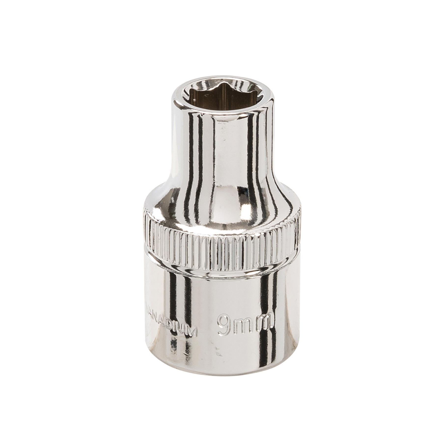 Socket 1/2" Drive Metric Hex Square 9mm Individual Hex Polished Crv Quality