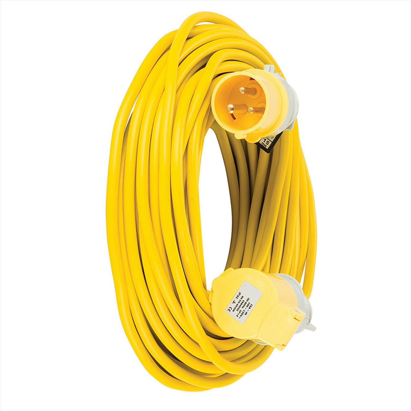 Defender Extension Lead Yellow 1.5mm2 16A 25m 110V