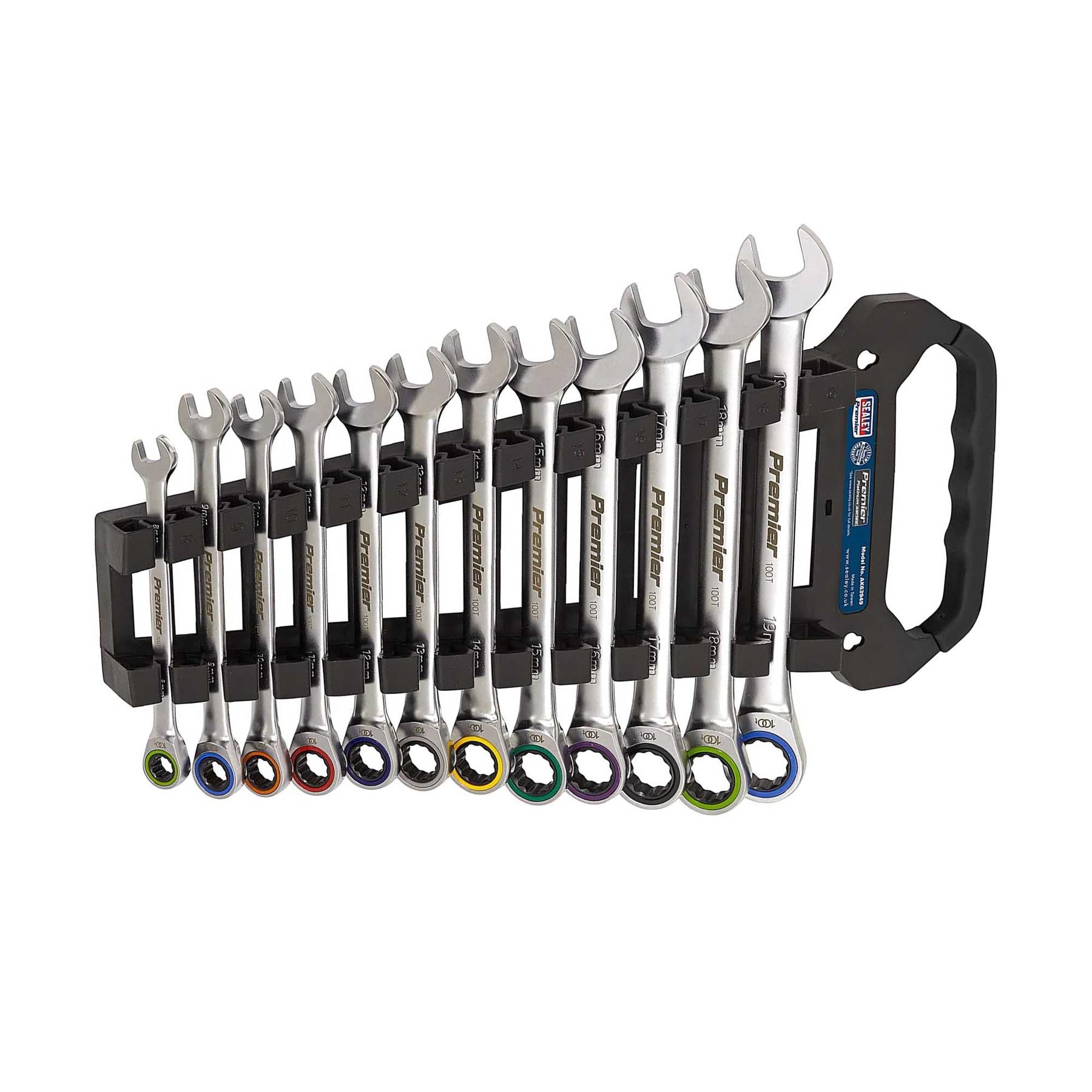 Sealey Combination Ratchet Spanner Set 12pc Metric - Platinum Series
