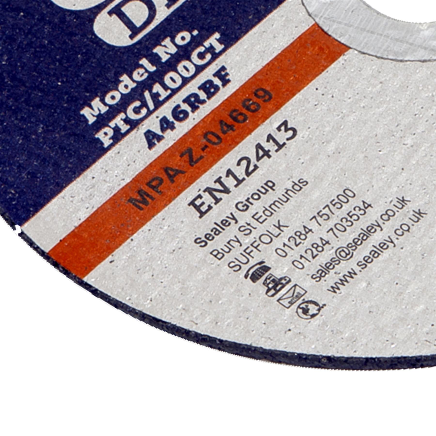 Sealey Cutting Disc 100 x 1.6mm 16mm Bore Stainless steel.