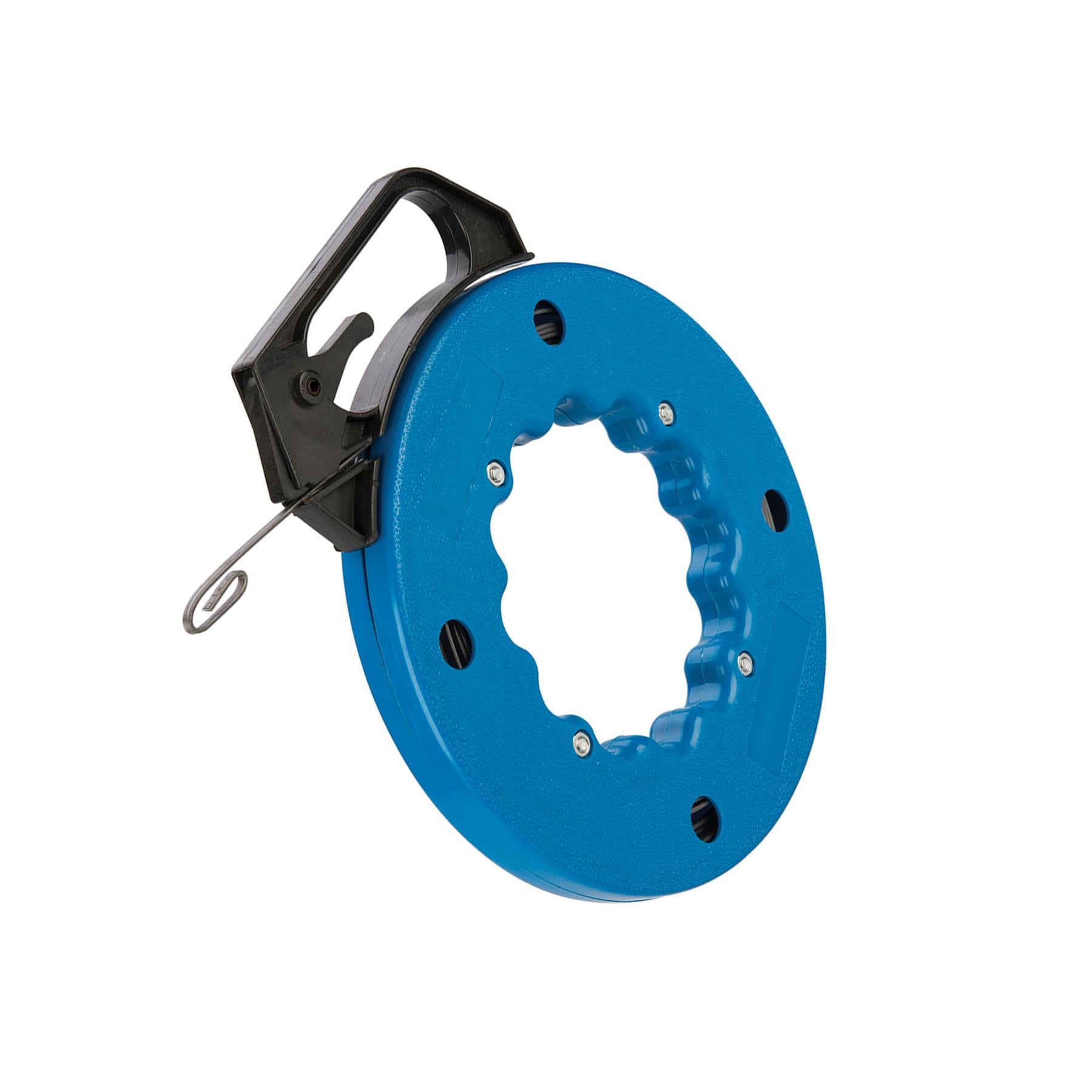 15M Fish Tape Cable Access Electrical Smooth Reeling, Sprung-Steel Fish Tape