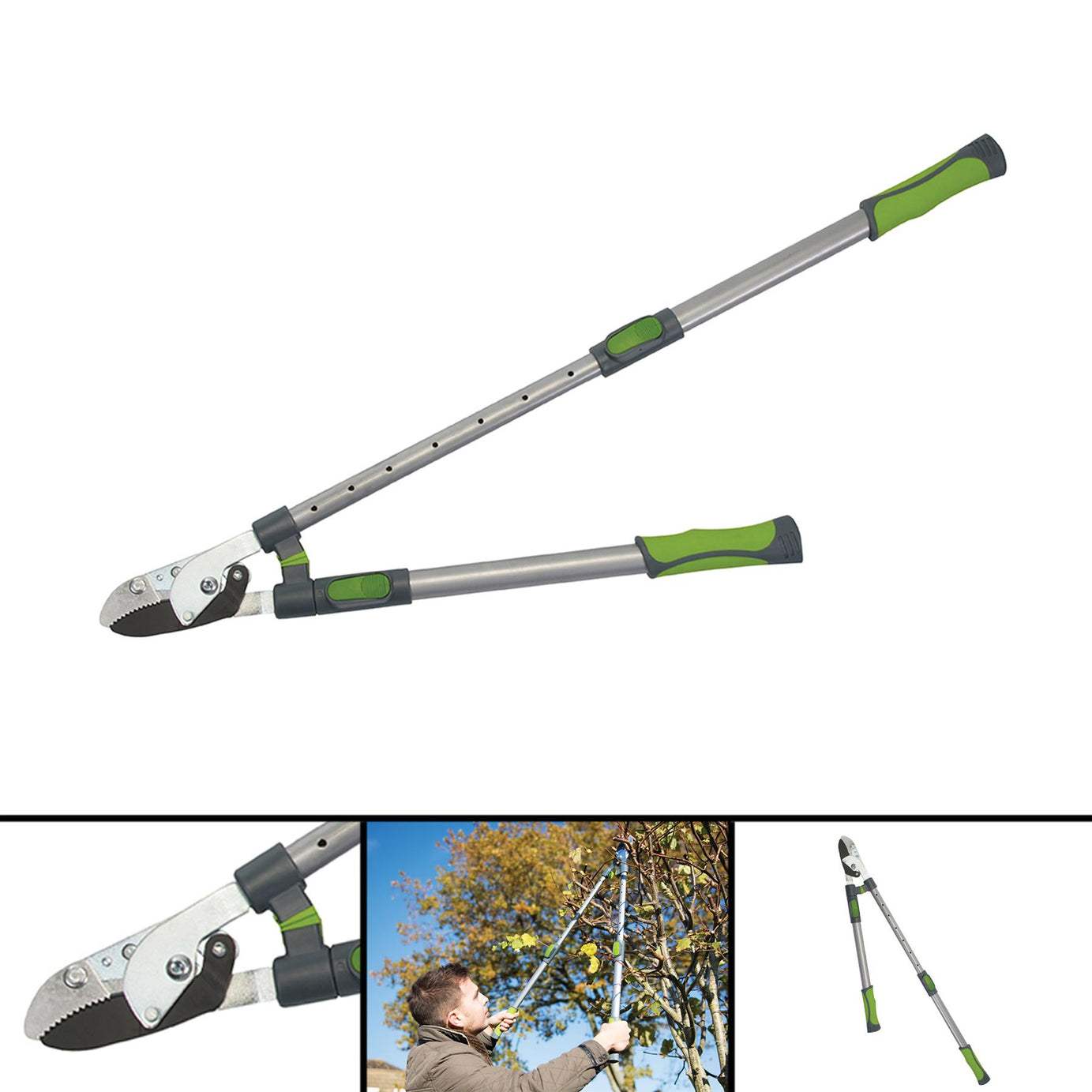 Telescopic Anvil Lopping Shears 645mm Gardening Tool Non-Slip Plastic Handles