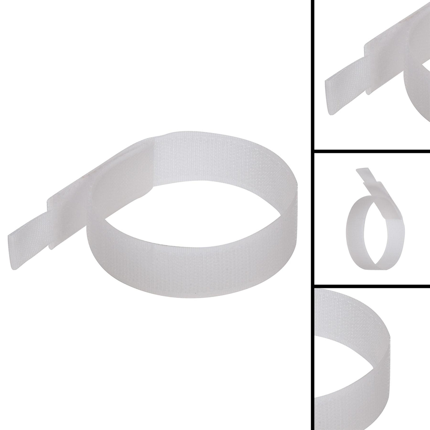 Hook and Loop 150mm White Nylon strap strapping Cable Ties with buckle Band luggage Strap