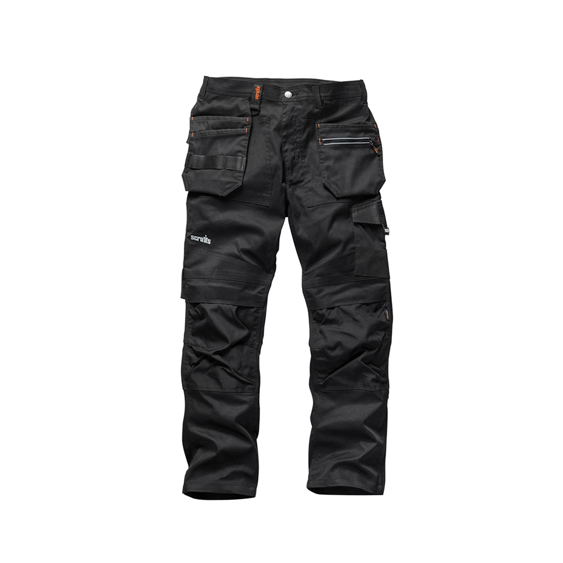 Scruffs Trade Flex Slim Fit Work Trousers 32S Black Men's Flexi Trouser