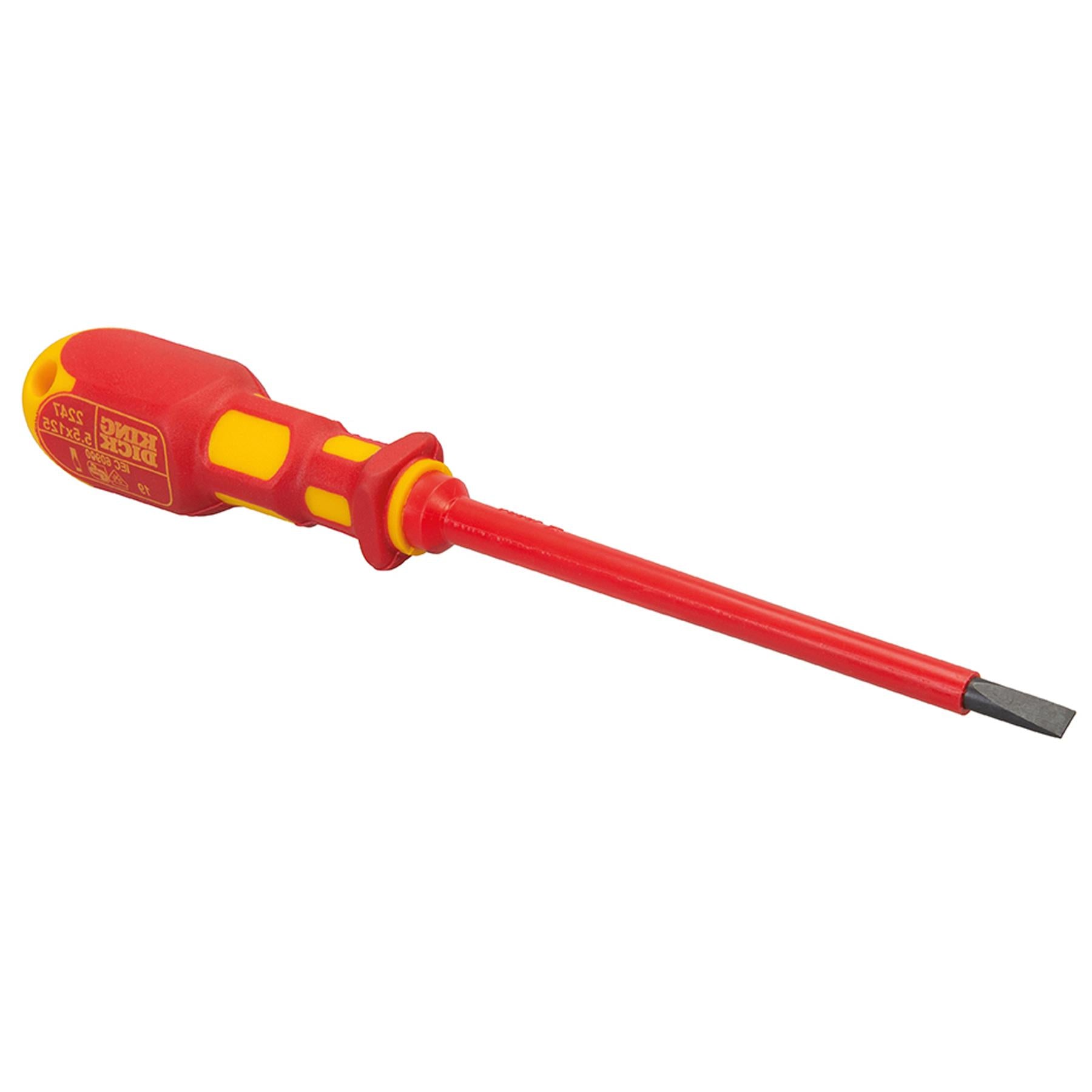 King Dick 5.5 X 125mm Vde Screwdriver Slotted British Made Comfort Grip